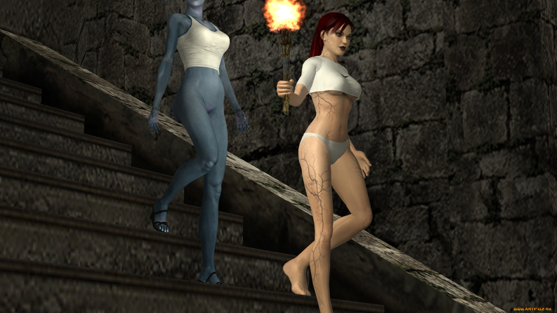 3д, графика, фантазия, , fantasy, фон, взгляд, девушки, халк