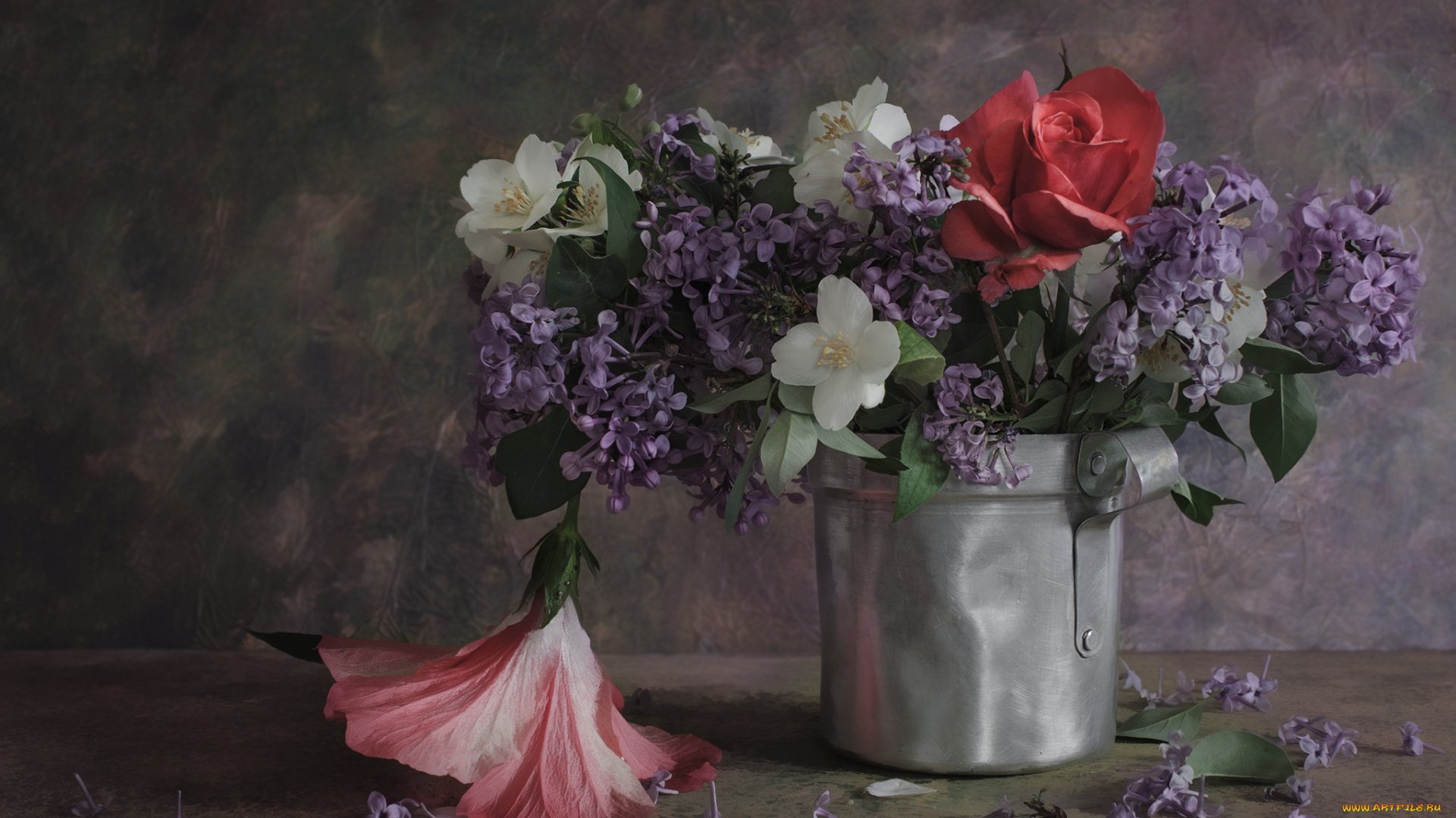 цветы, разные, вместе, букет, цветение, фон