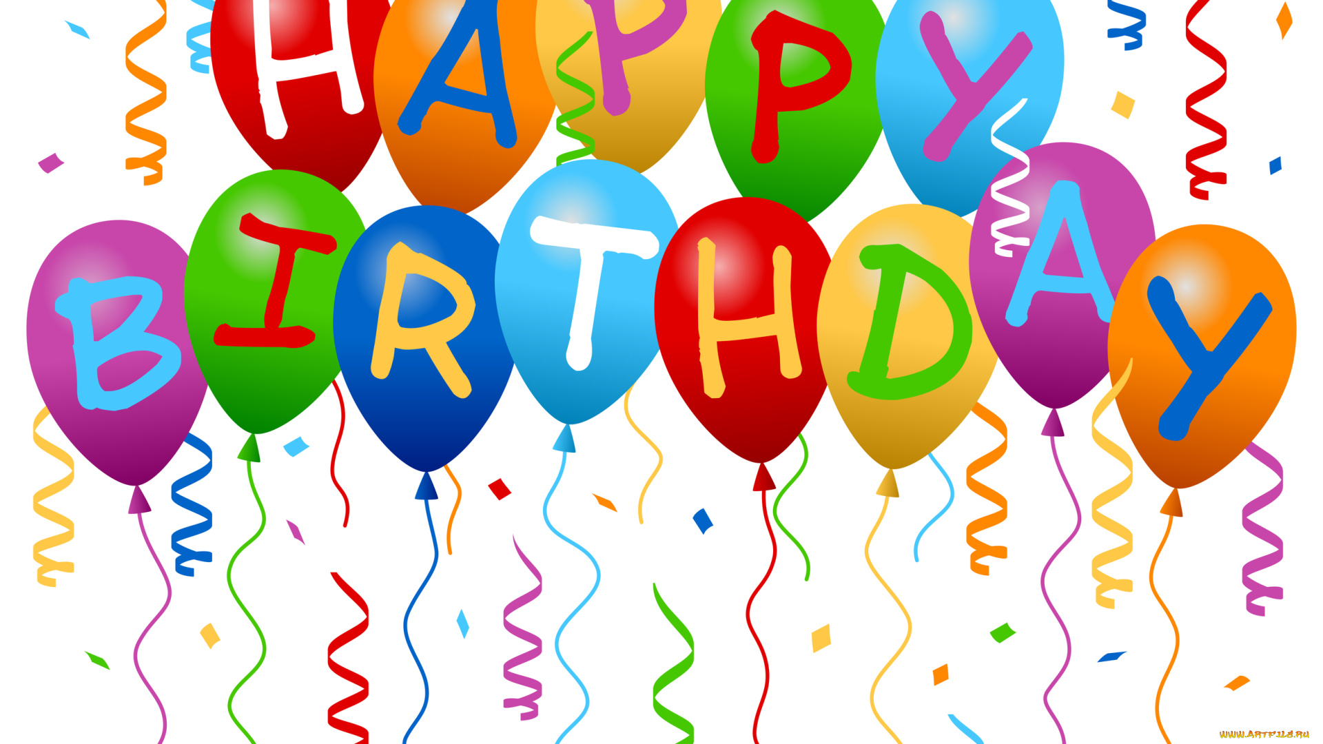 праздничные, день, рождения, шары, фон