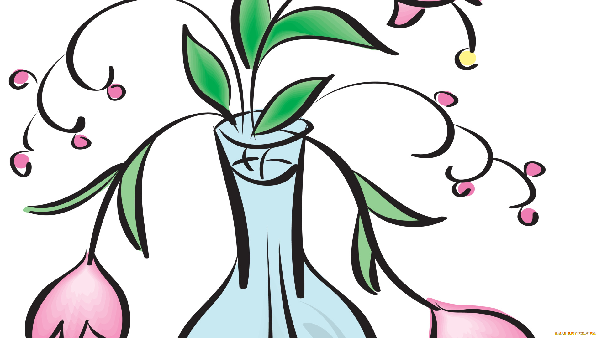 векторная, графика, цветы, , flowers, фон, цветы