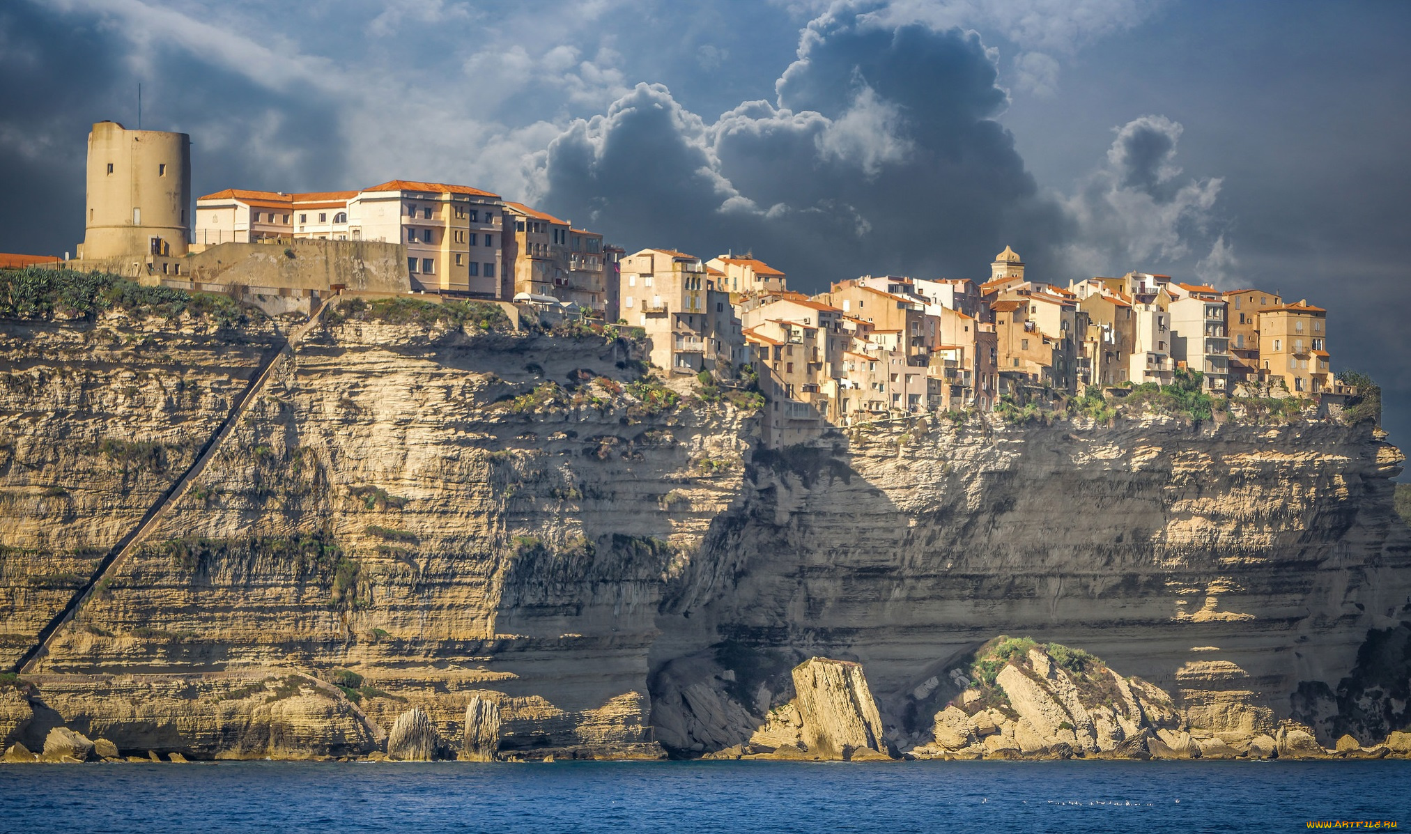 bonifacio, города, -, панорамы, побережье