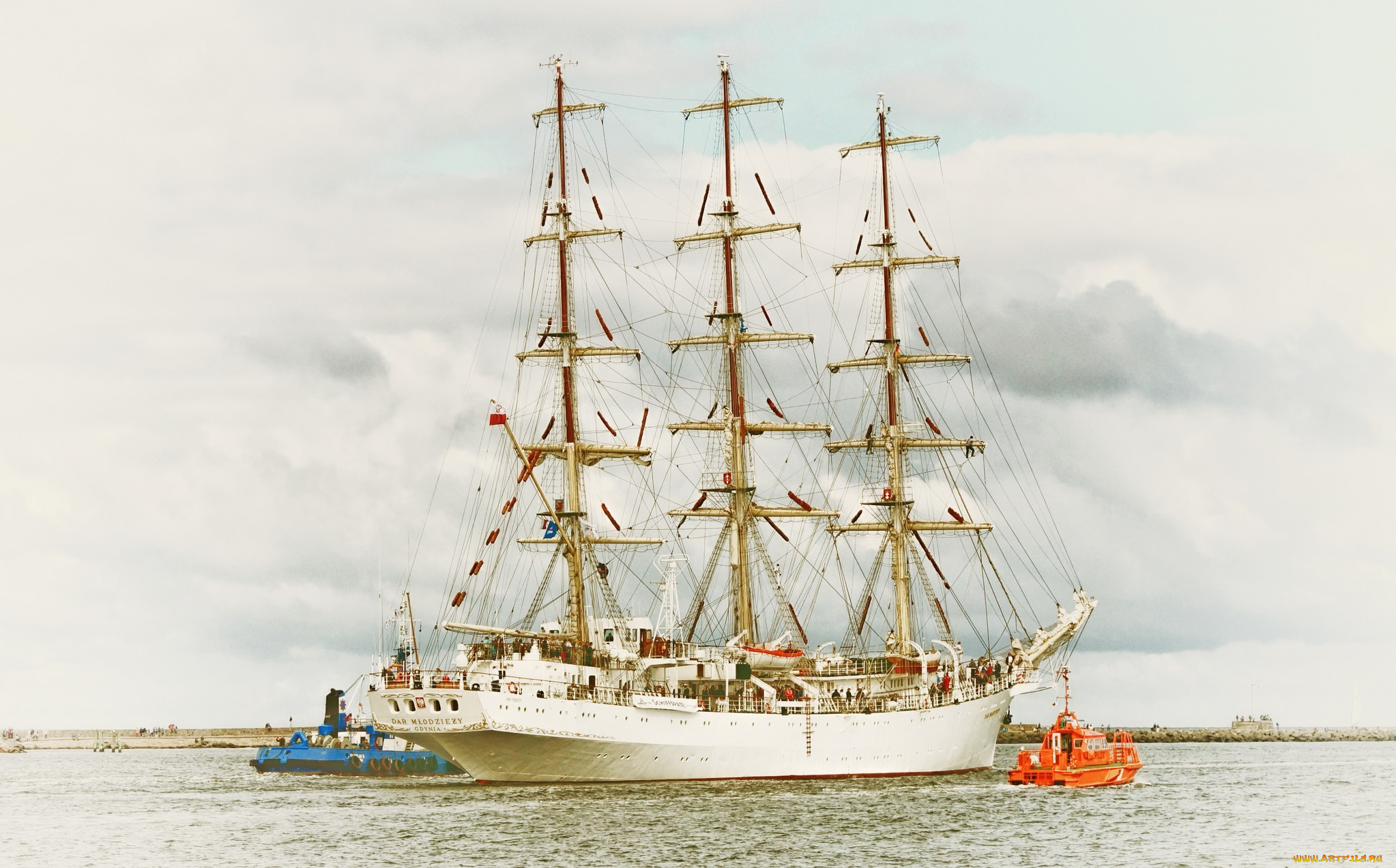 корабли, парусники, паруса, мачты