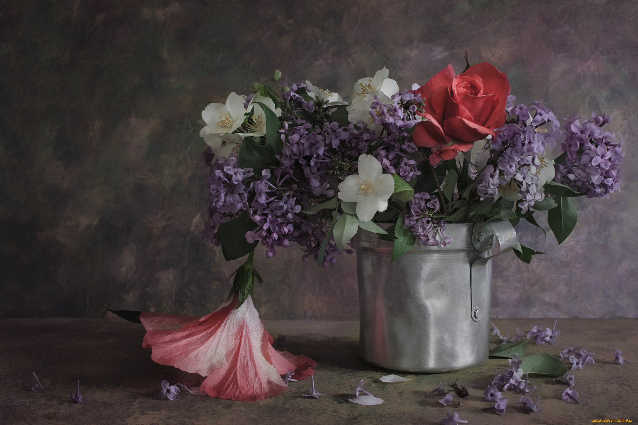 цветы, разные, вместе, букет, цветение, фон