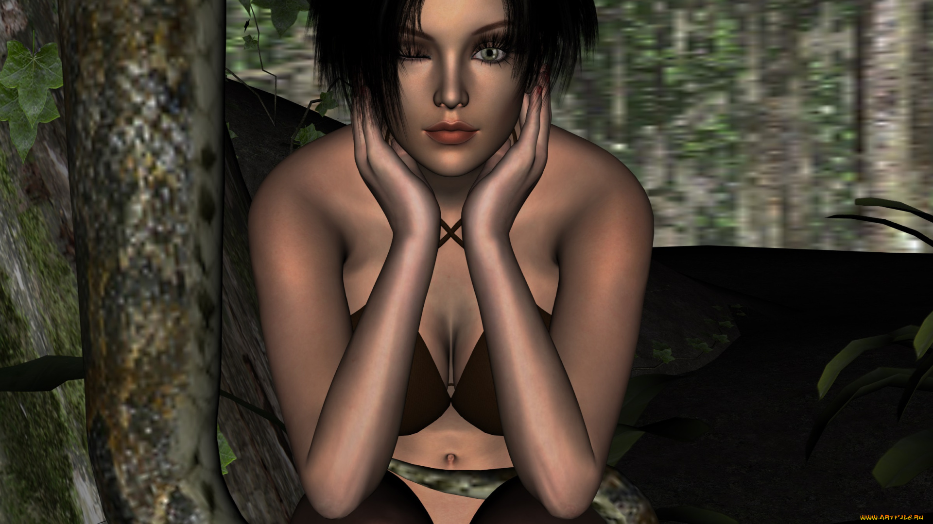 3д, графика, фантазия, , fantasy, фон, взгляд, девушка