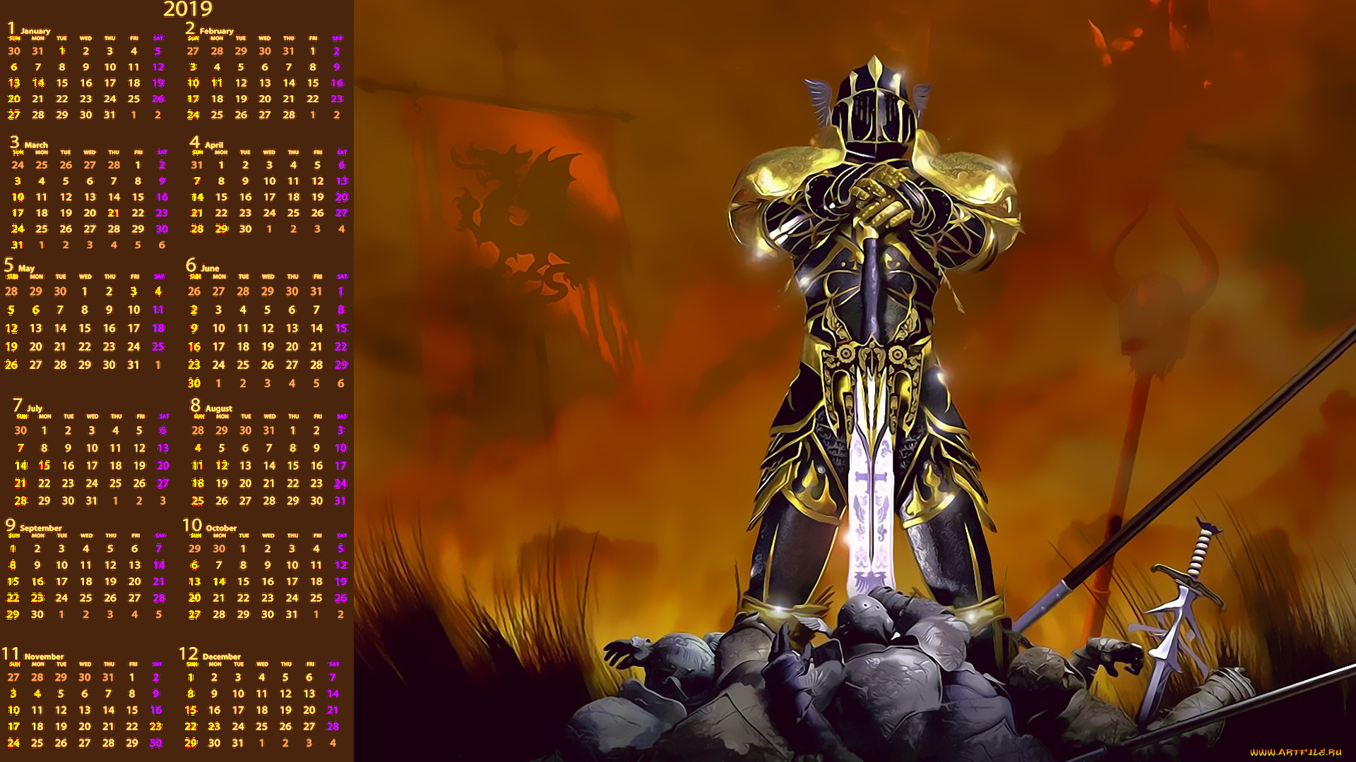 календари, фэнтези, воин, оружие, calendar, доспехи