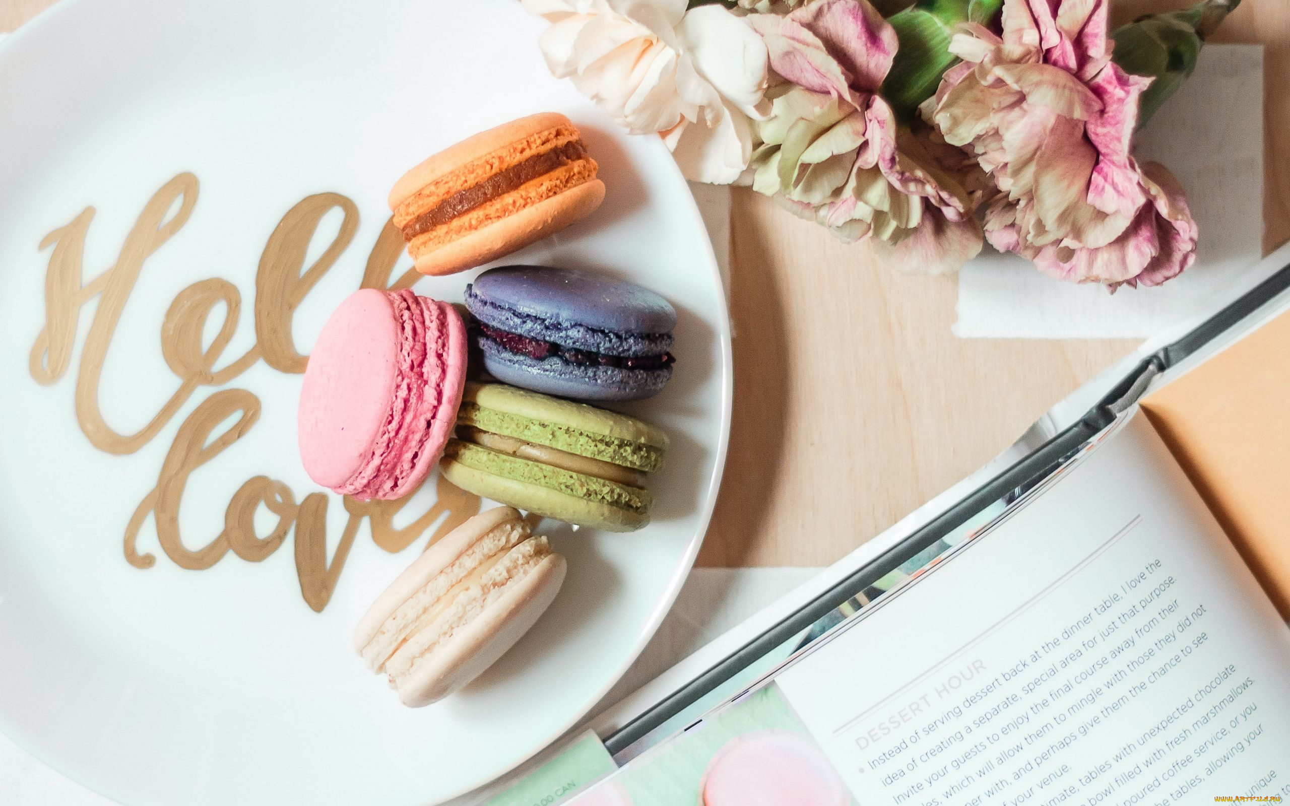 еда, макаруны, лакомство, печенье