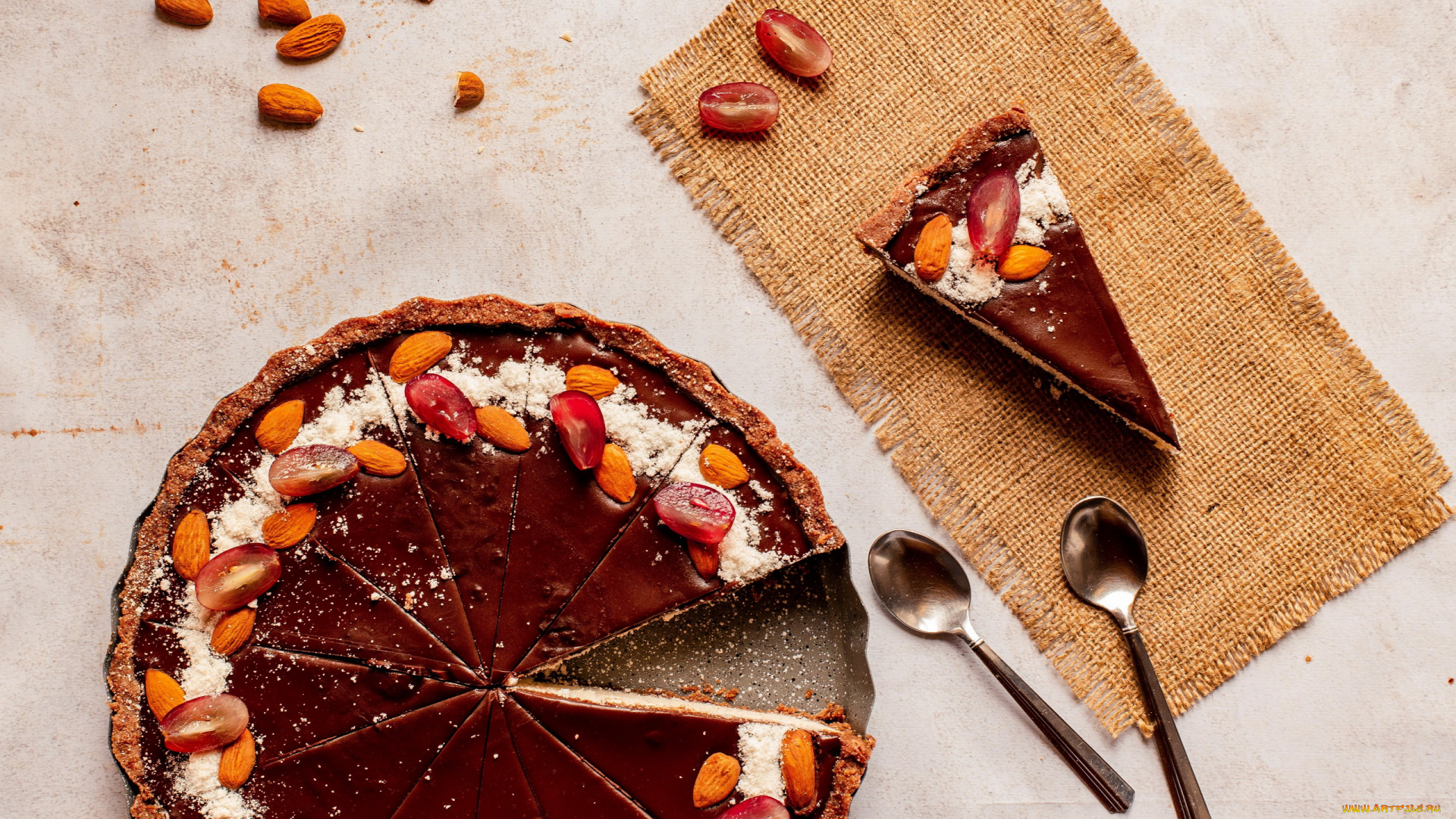 еда, пироги, пирог, орехи, виноград