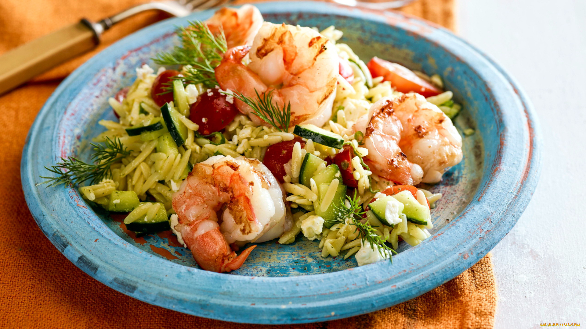 еда, рыбные, блюда, , с, морепродуктами, салат, креветки