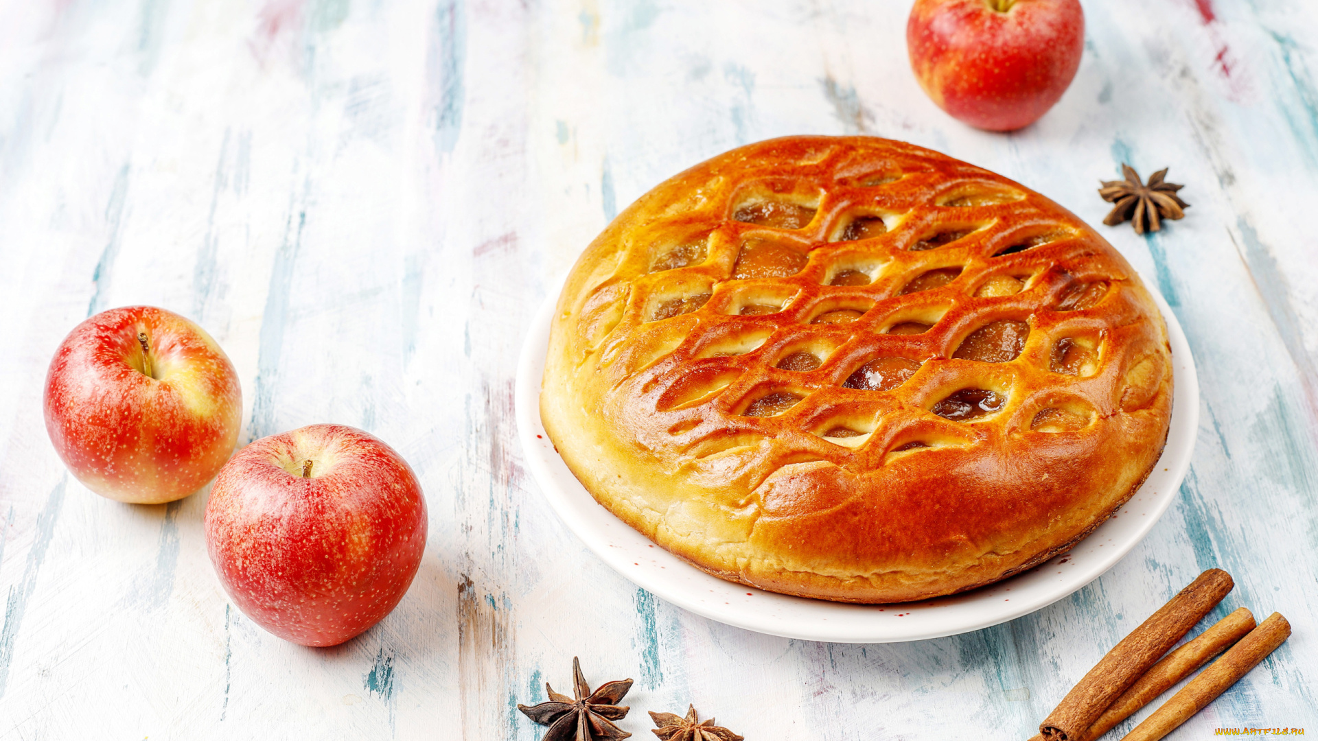 еда, пироги, бадьян, корица, пирог, яблочный, яблоки