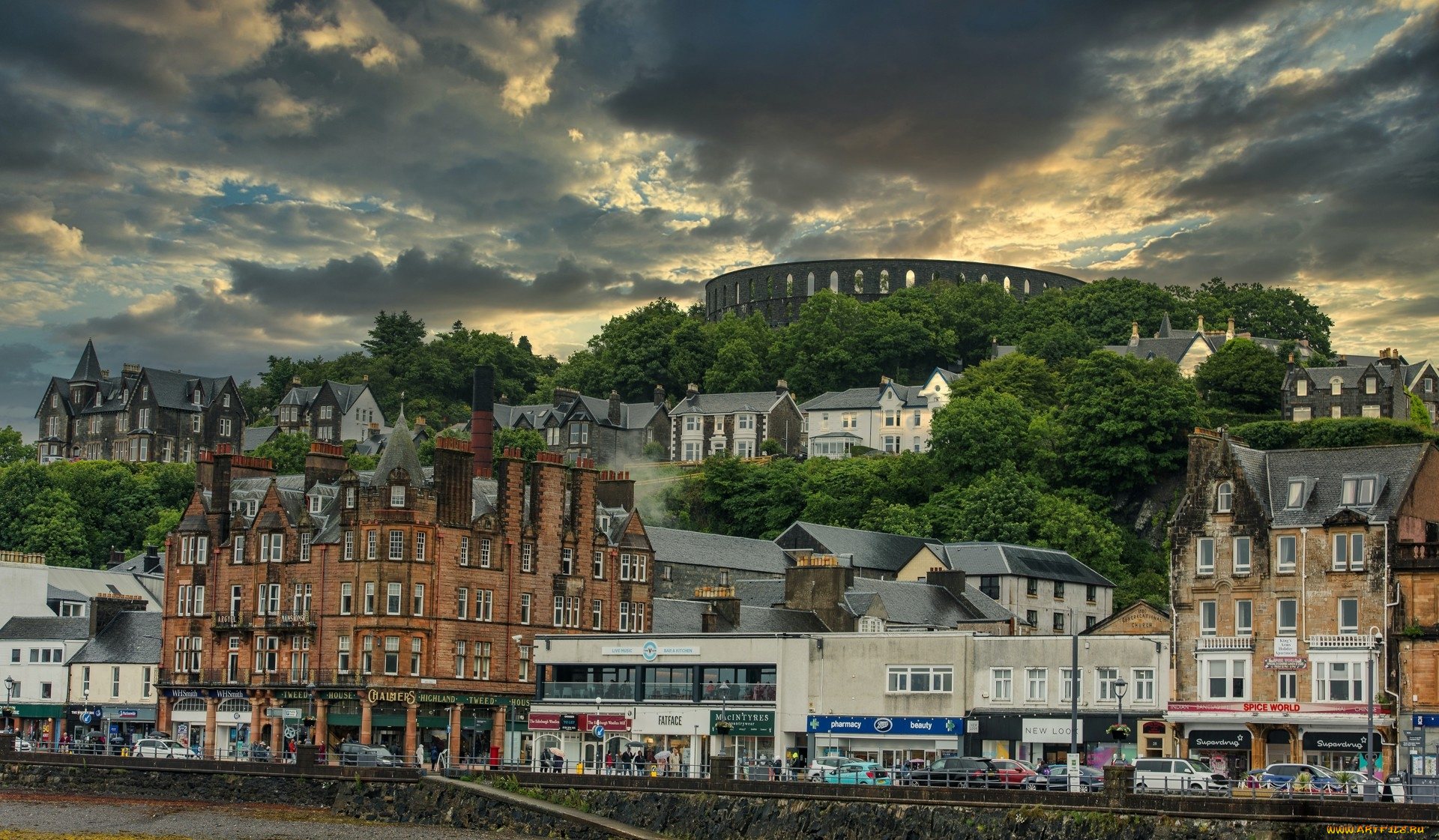 oban, scotland, города, -, панорамы