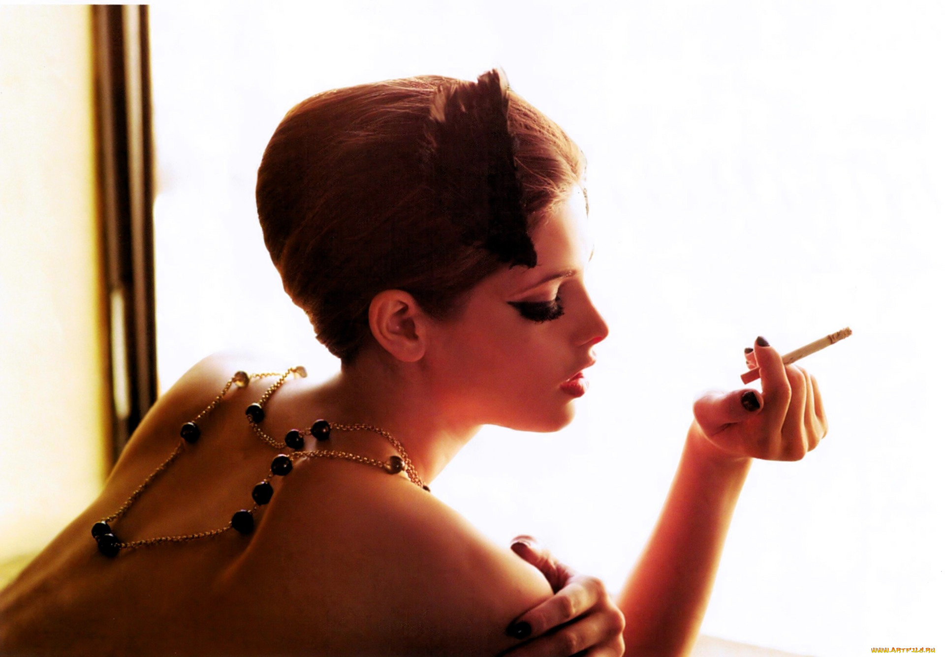 девушки, ashley, greene, шатенка, лицо, бусы, сигарета