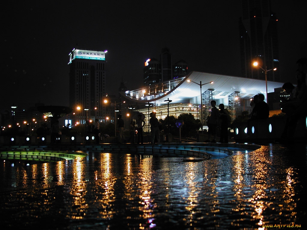 города, огни, ночного