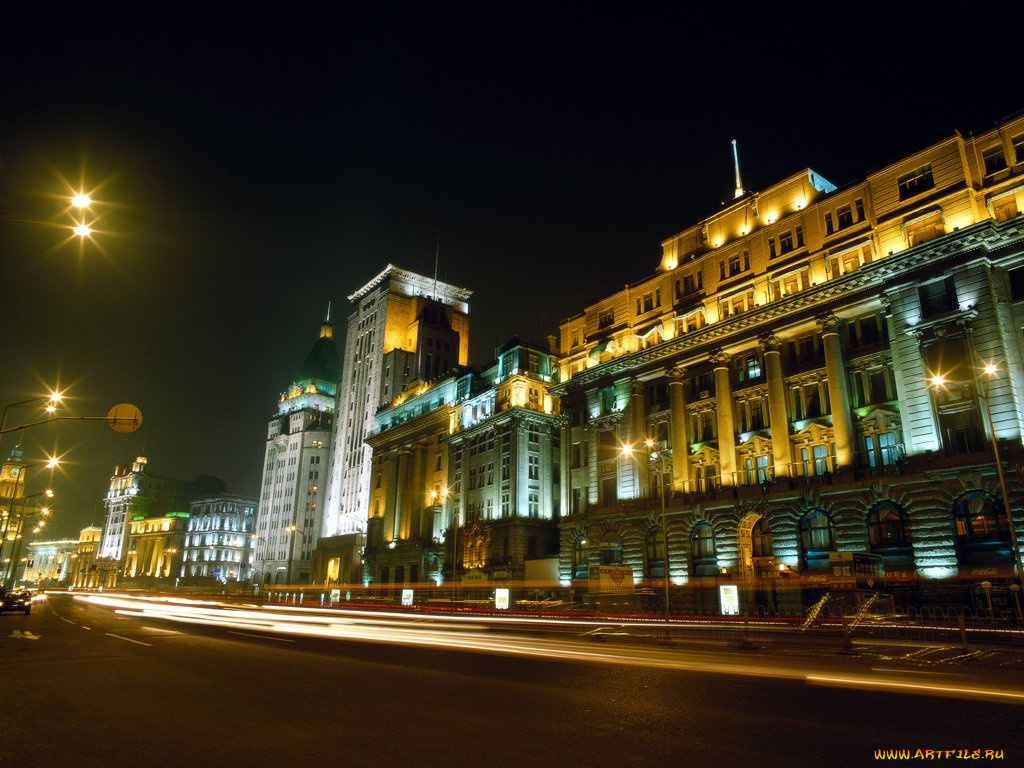 города, огни, ночного