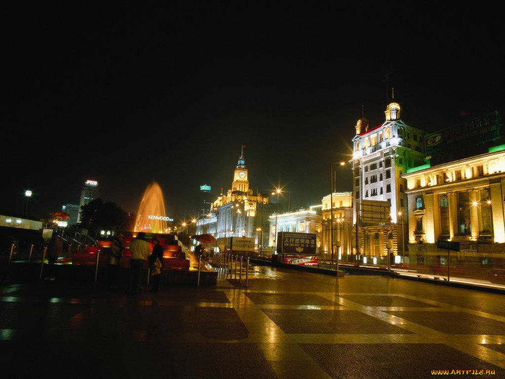 города, огни, ночного