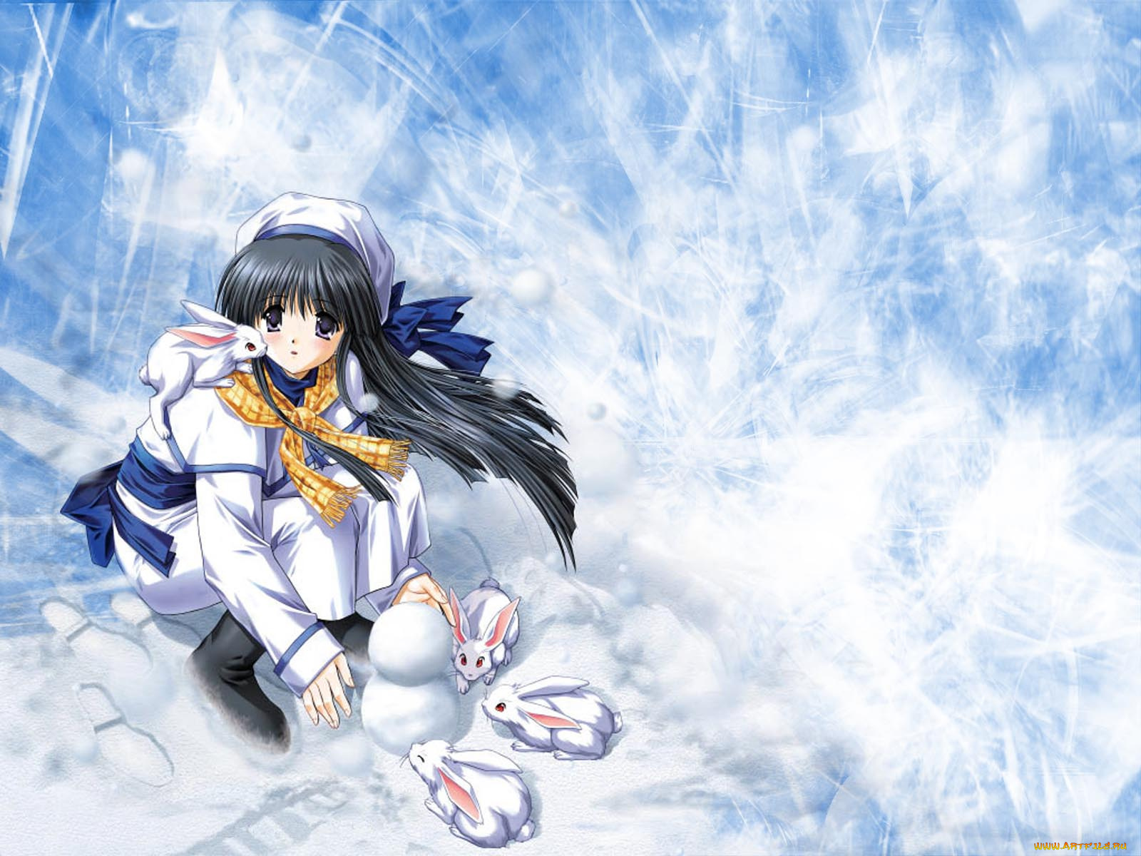 аниме, snow, portable