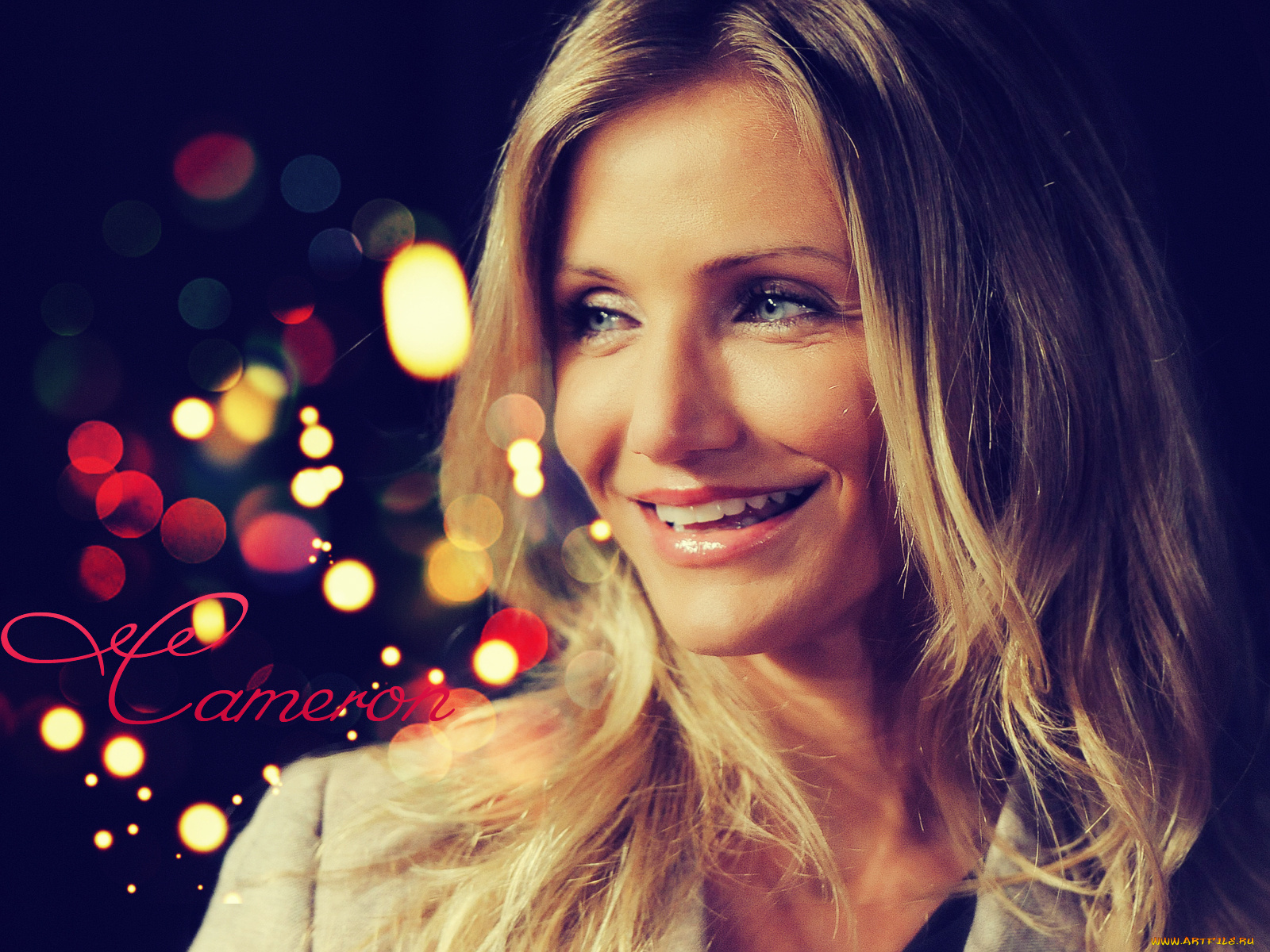 Cameron, Diaz, девушки, , , улыбка, огоньки