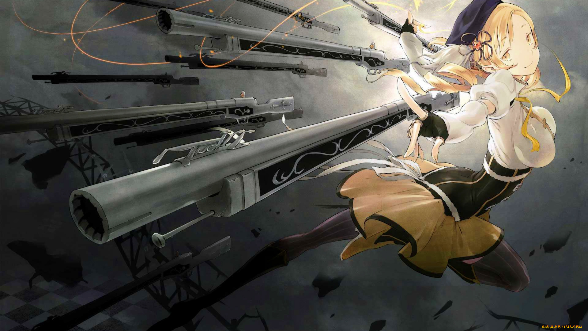 аниме, mahou, shoujo, madoka, magika, оружейница, мами