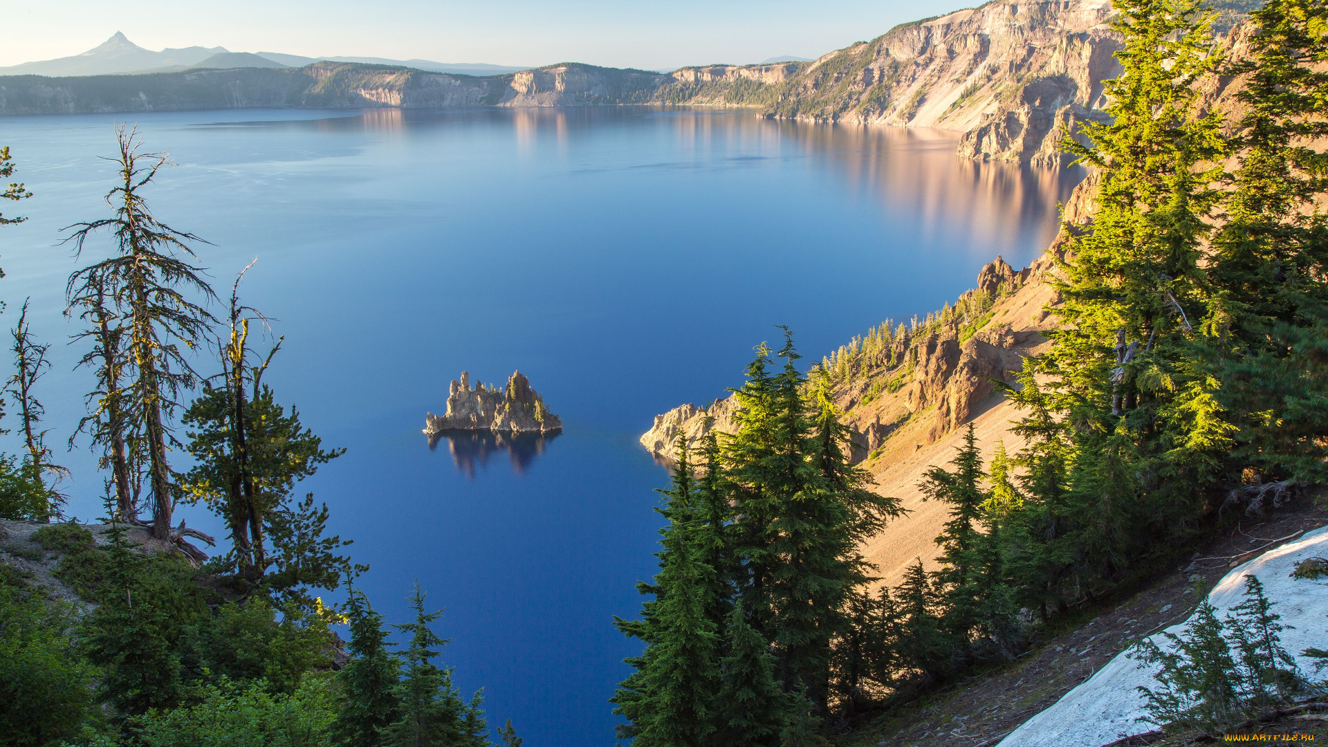 crater, lake, national, park, oregon, природа, реки, озера, озеро, крейтер, орегон, остров, деревья