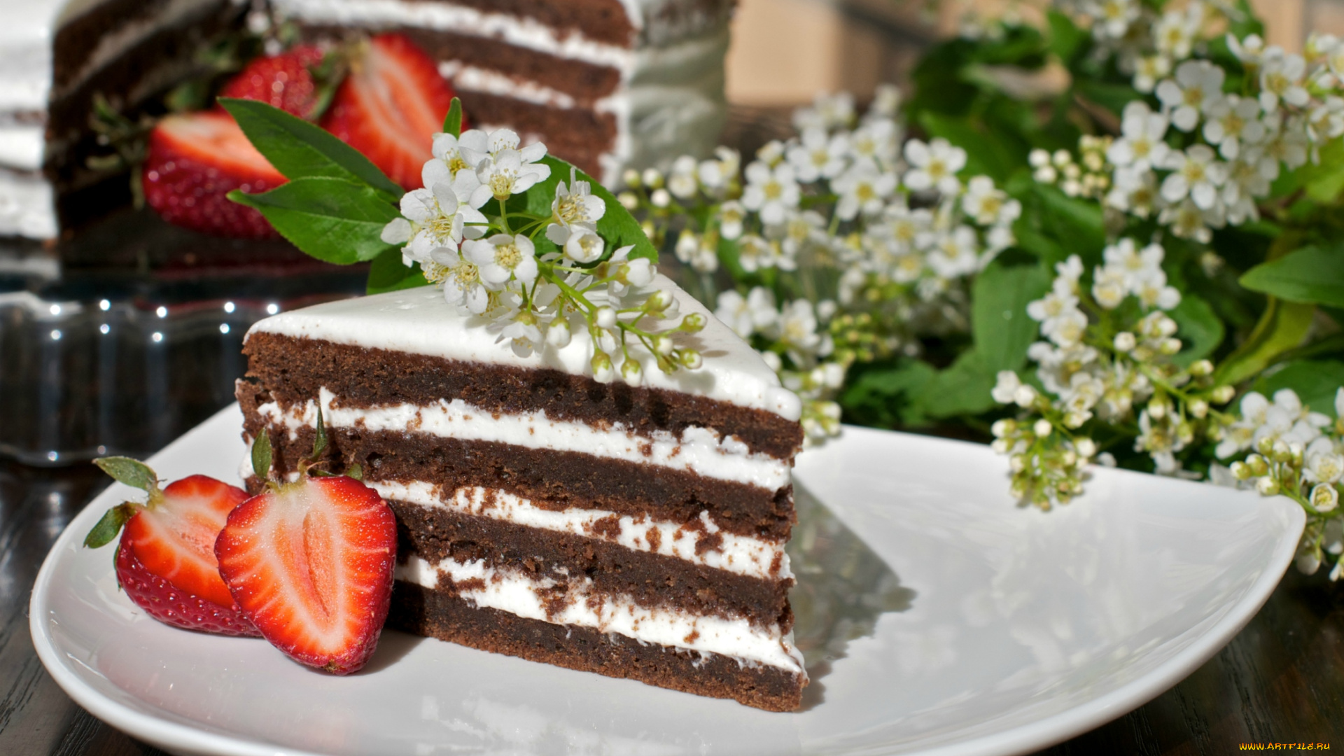 еда, торт, только, клубника, черемуха