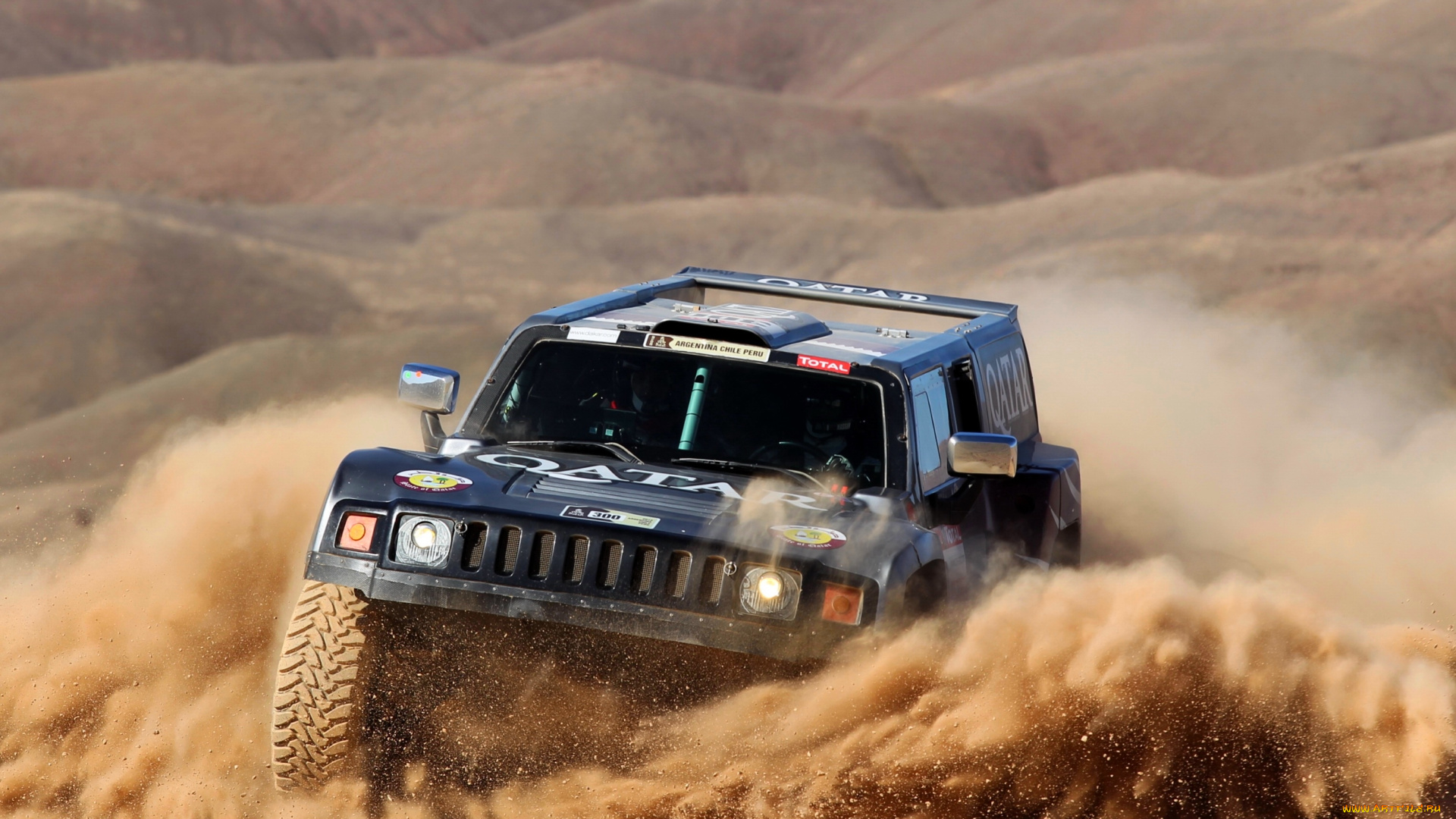 спорт, авторалли, hammer, dakar, rally, внедорожник, песок, передок, гонка