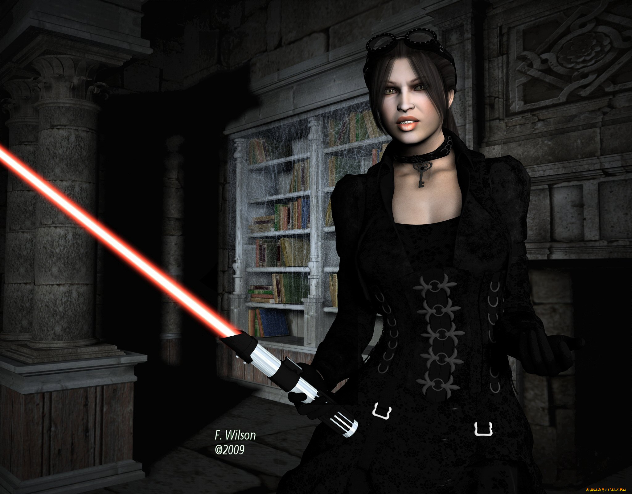 3д, графика, fantasy, фантазия, оружие, девушка