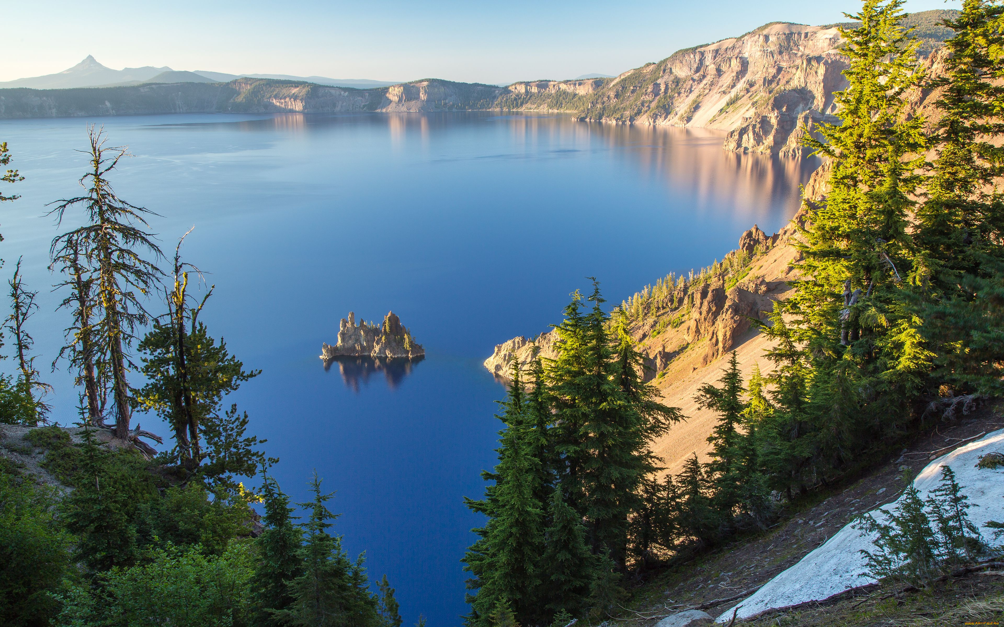 crater, lake, national, park, oregon, природа, реки, озера, озеро, крейтер, орегон, остров, деревья