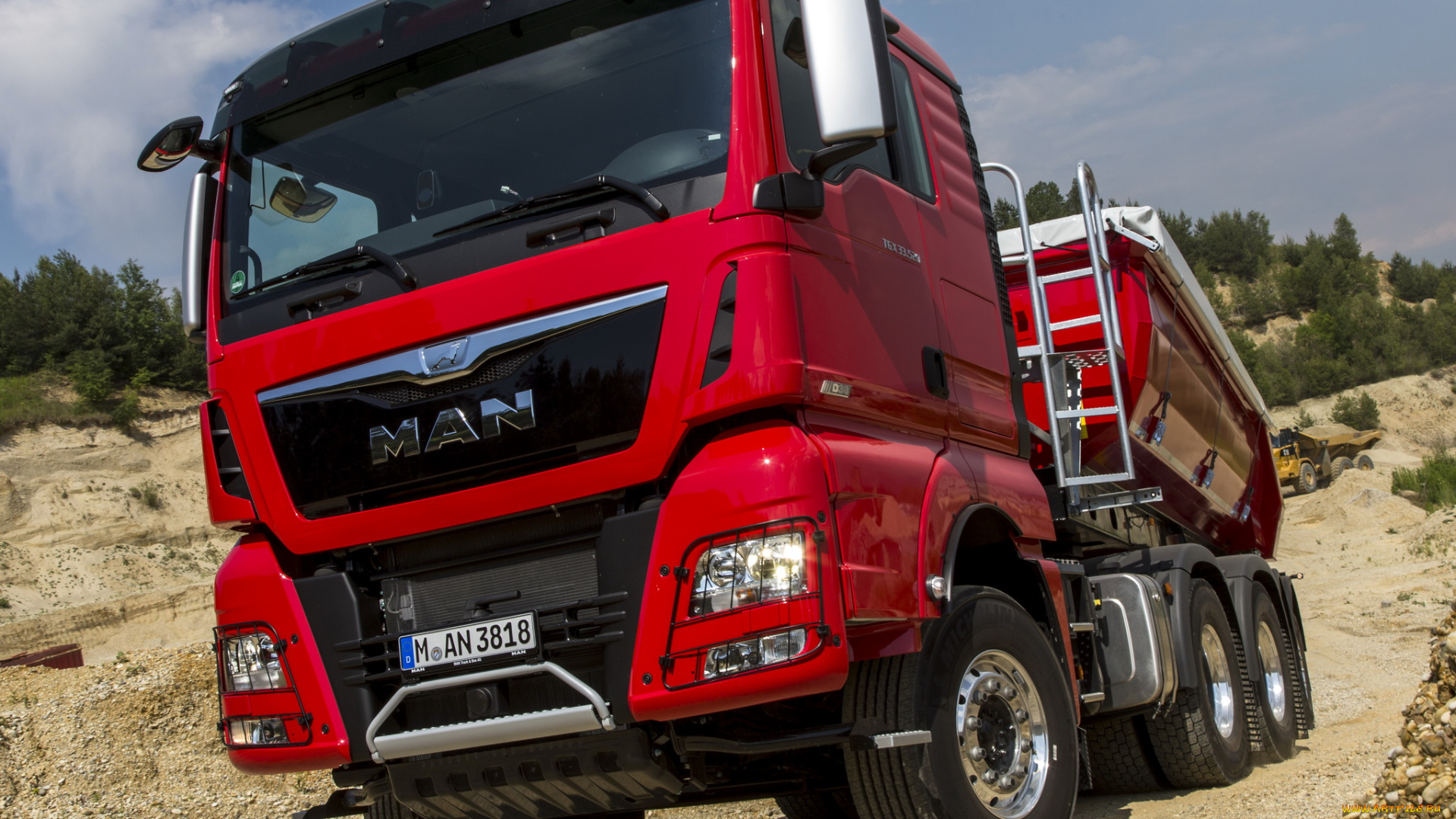 автомобили, man, tgx, красный, 2014г, 33-520, 6x4