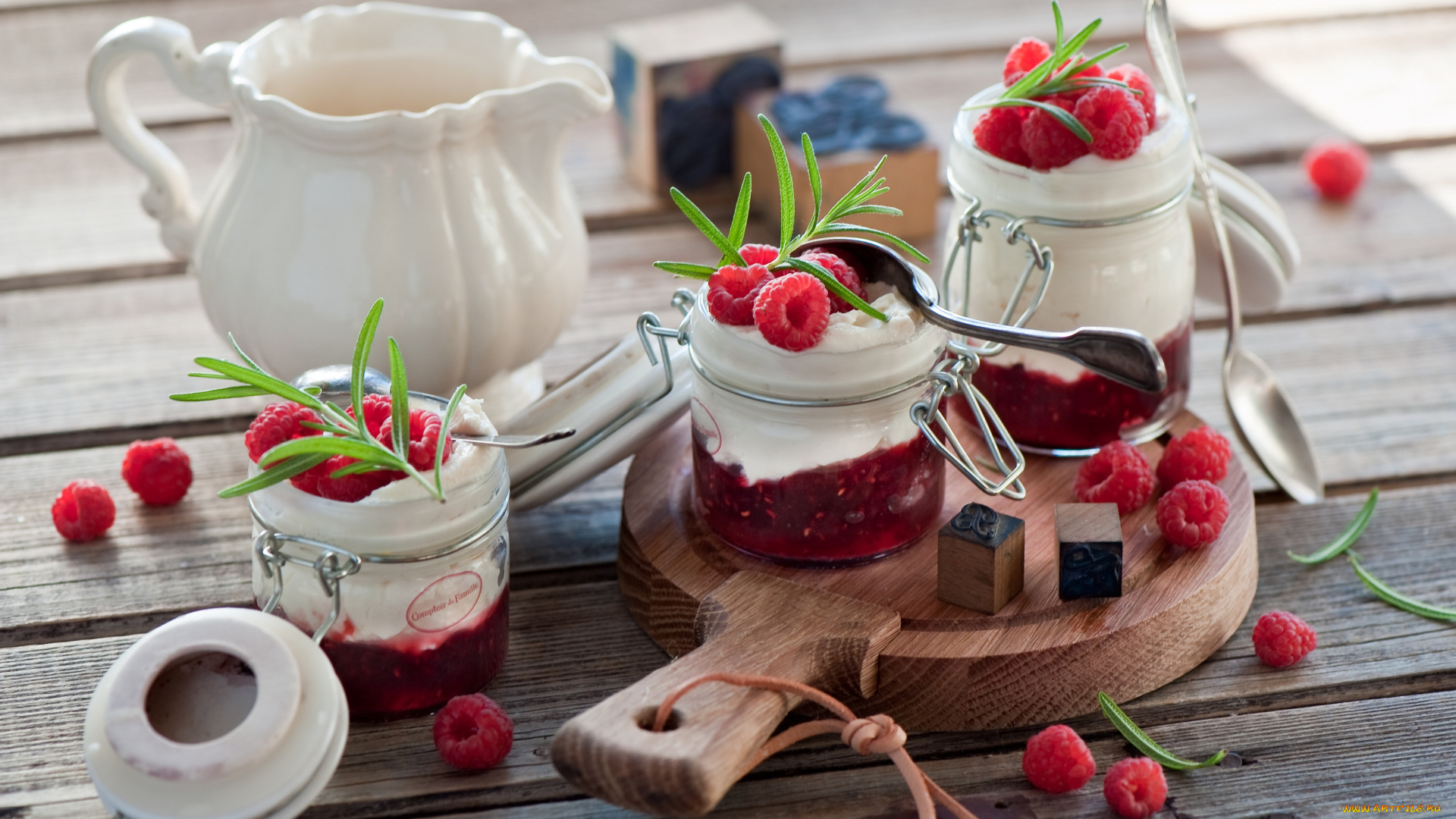 еда, мороженое, , десерты, баночки, ягоды, малина, десерт