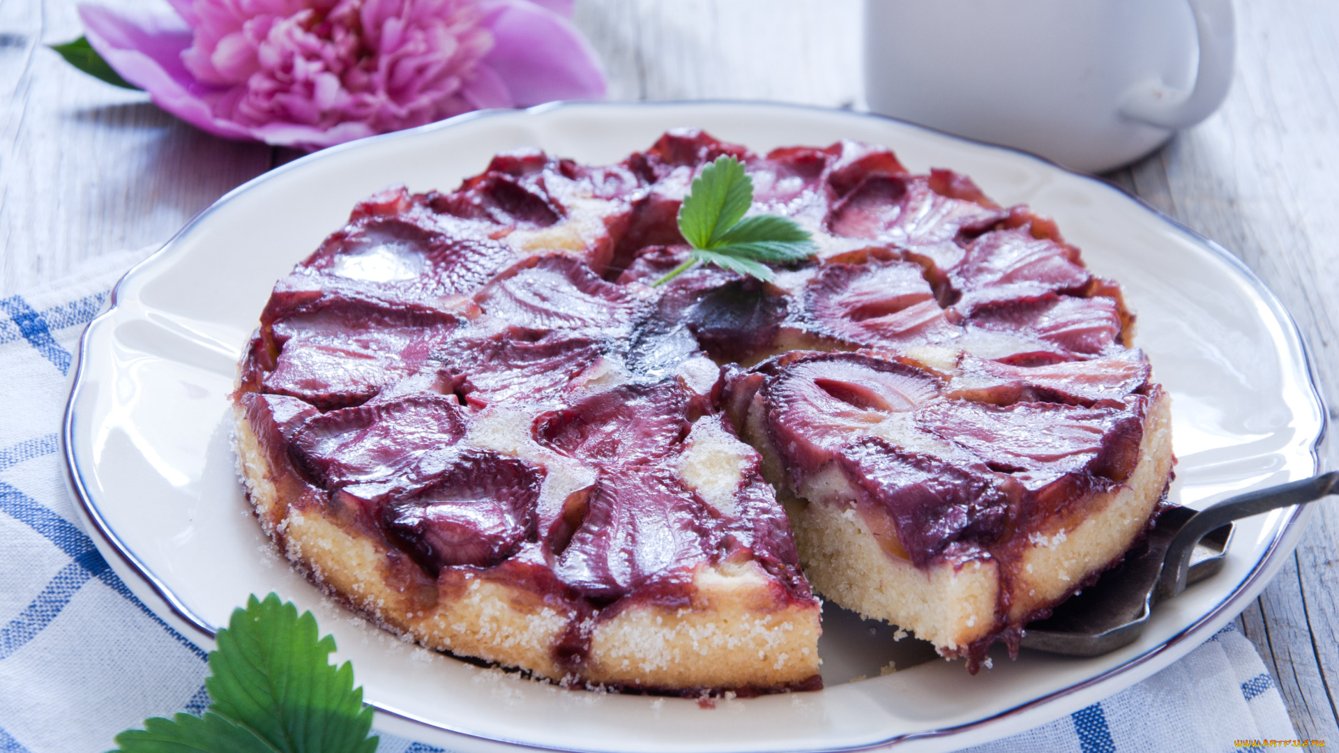 еда, пироги, клубника