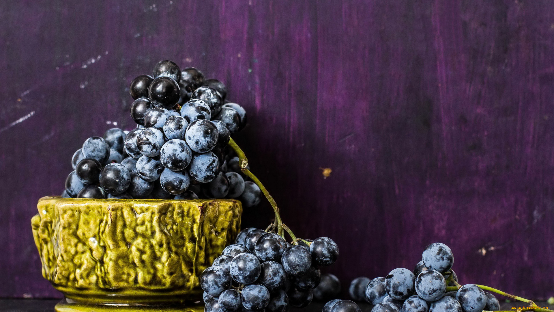 еда, виноград, фрукты, черный