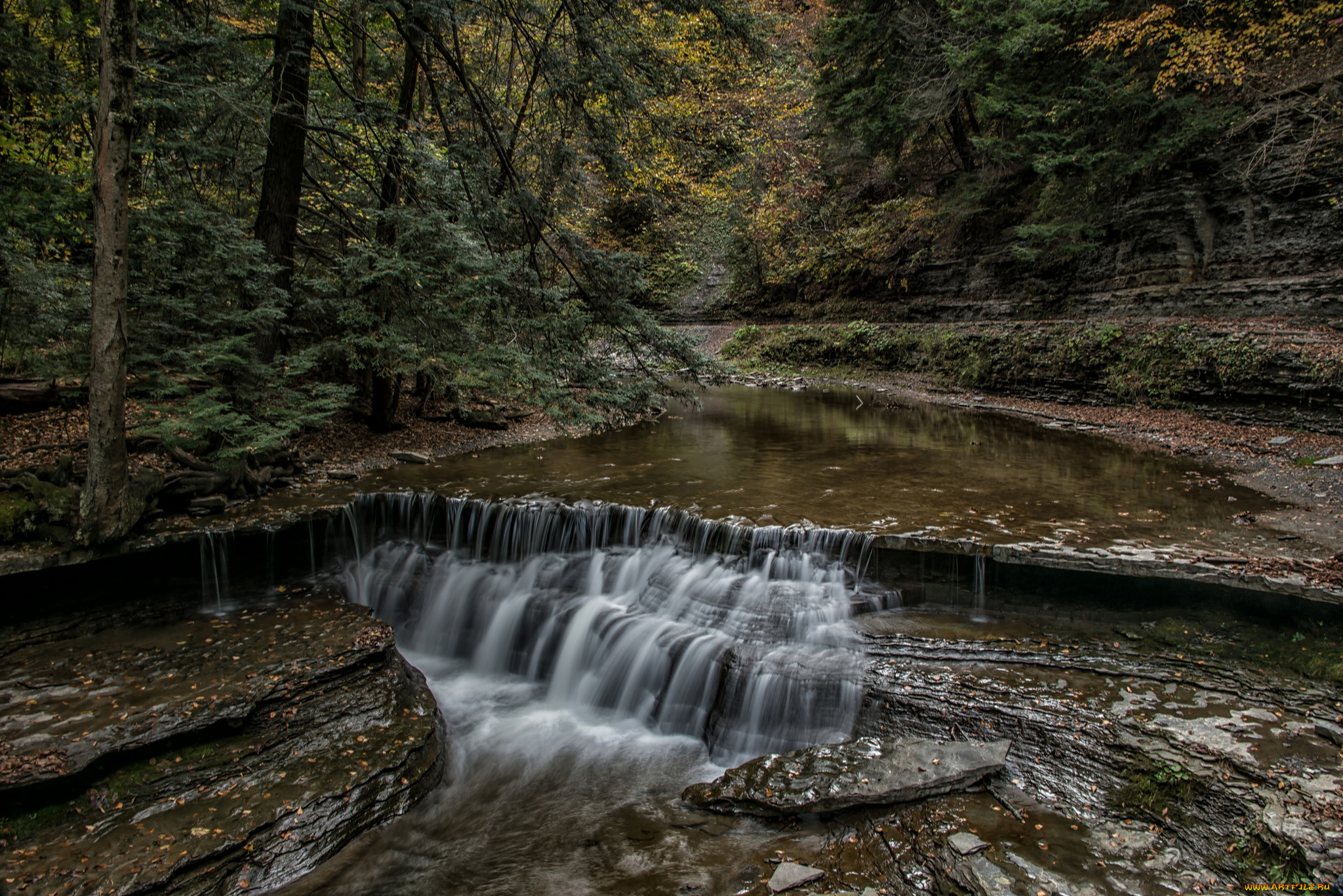 природа, водопады, река, водопад, скалы