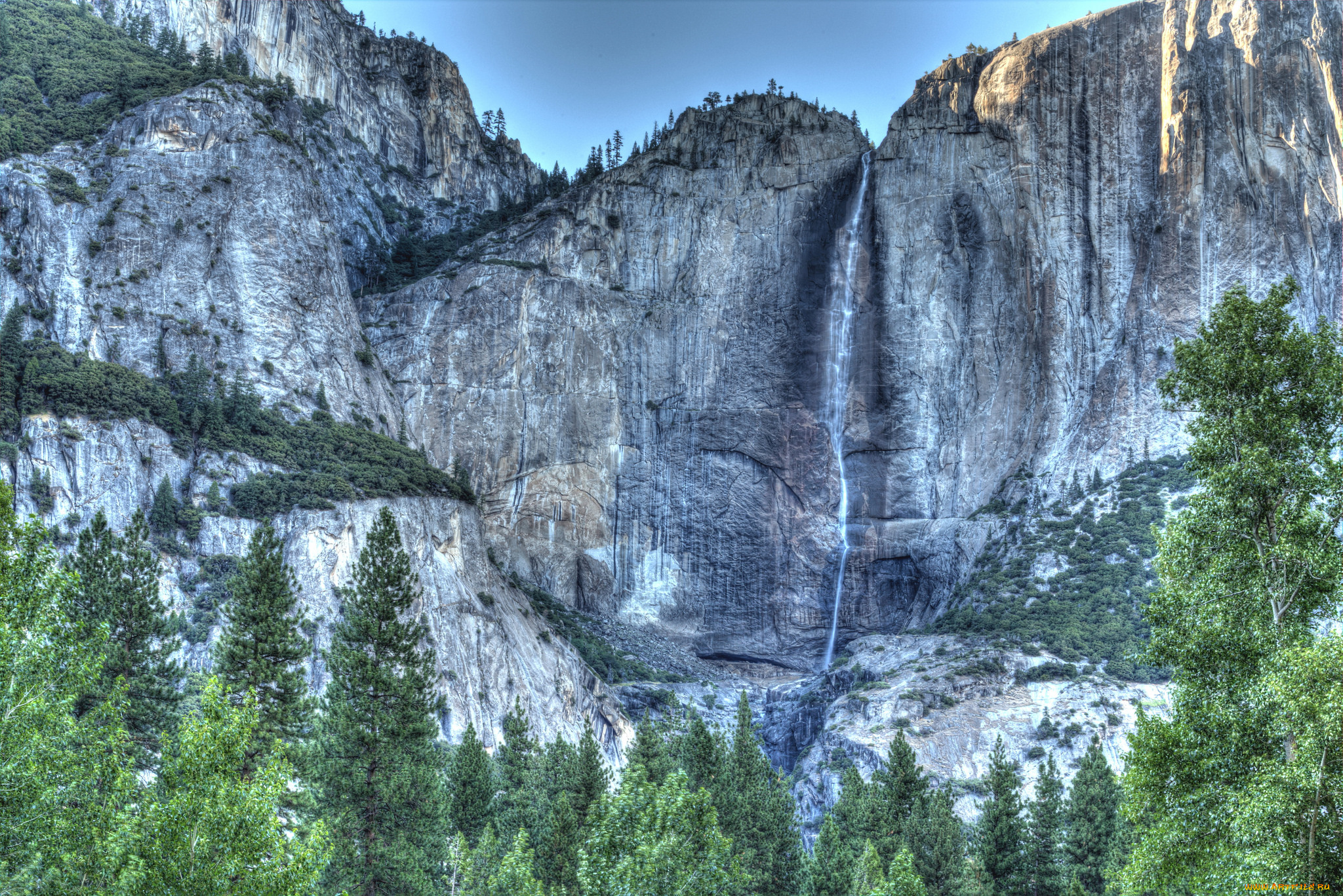 природа, водопады, водопад, скалы, река