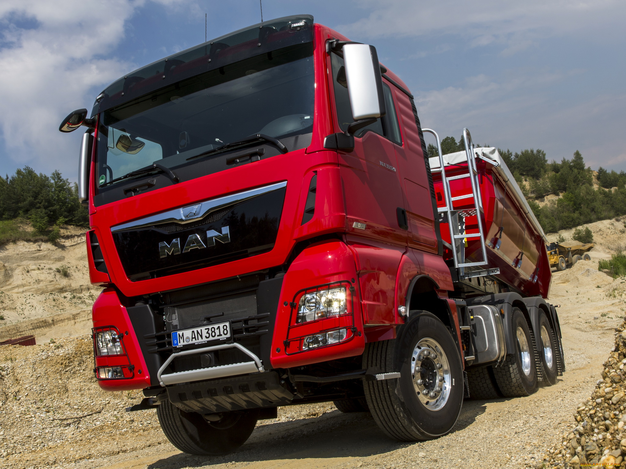 автомобили, man, tgx, красный, 2014г, 33-520, 6x4