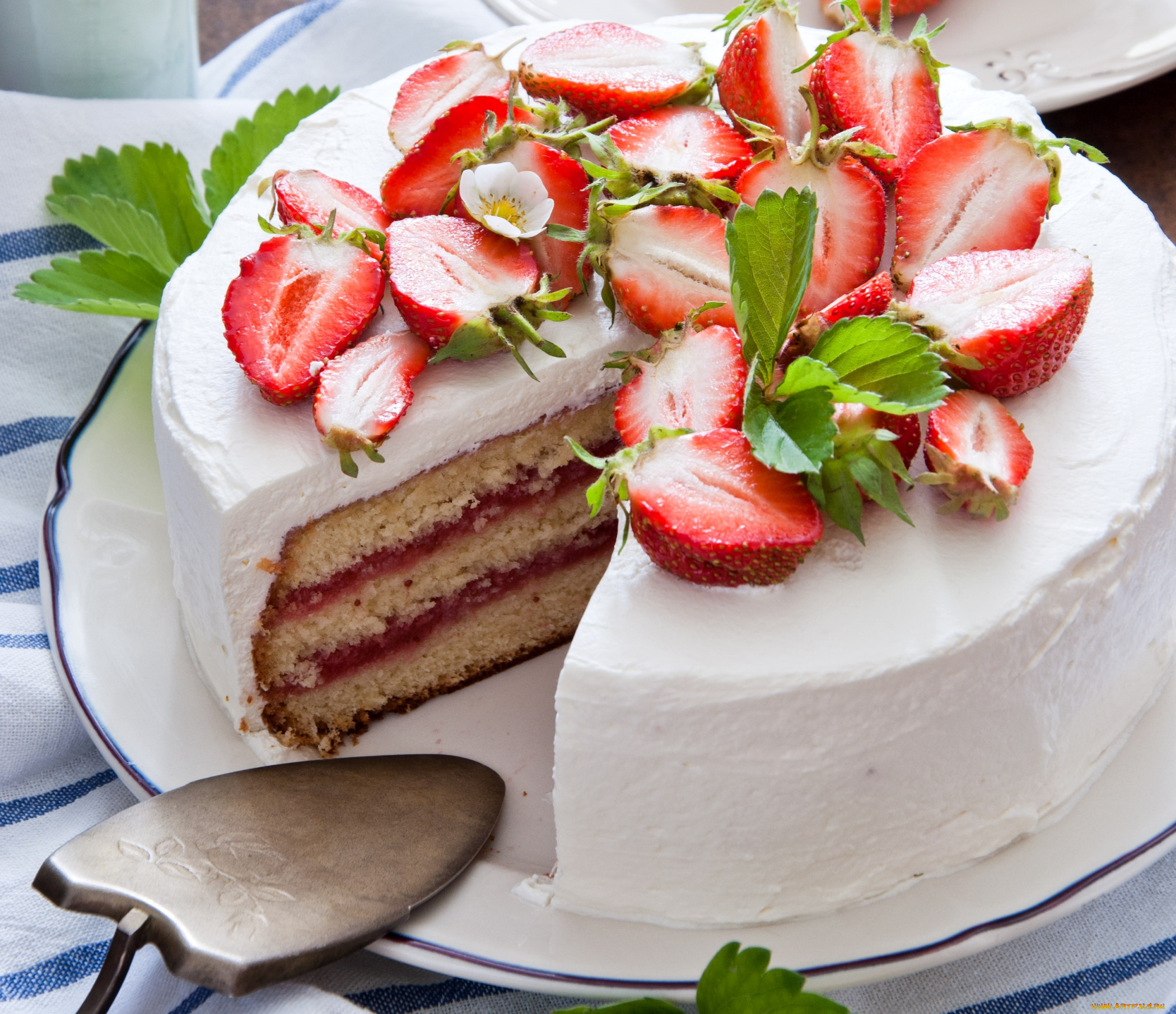 еда, торты, клубника