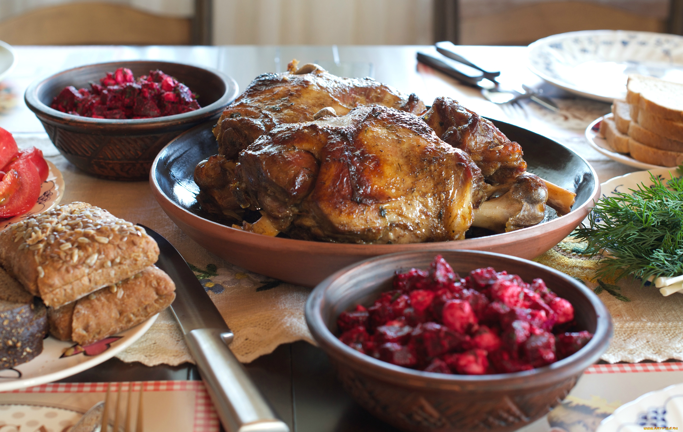 еда, мясные, блюда, стол, салаты, баранина