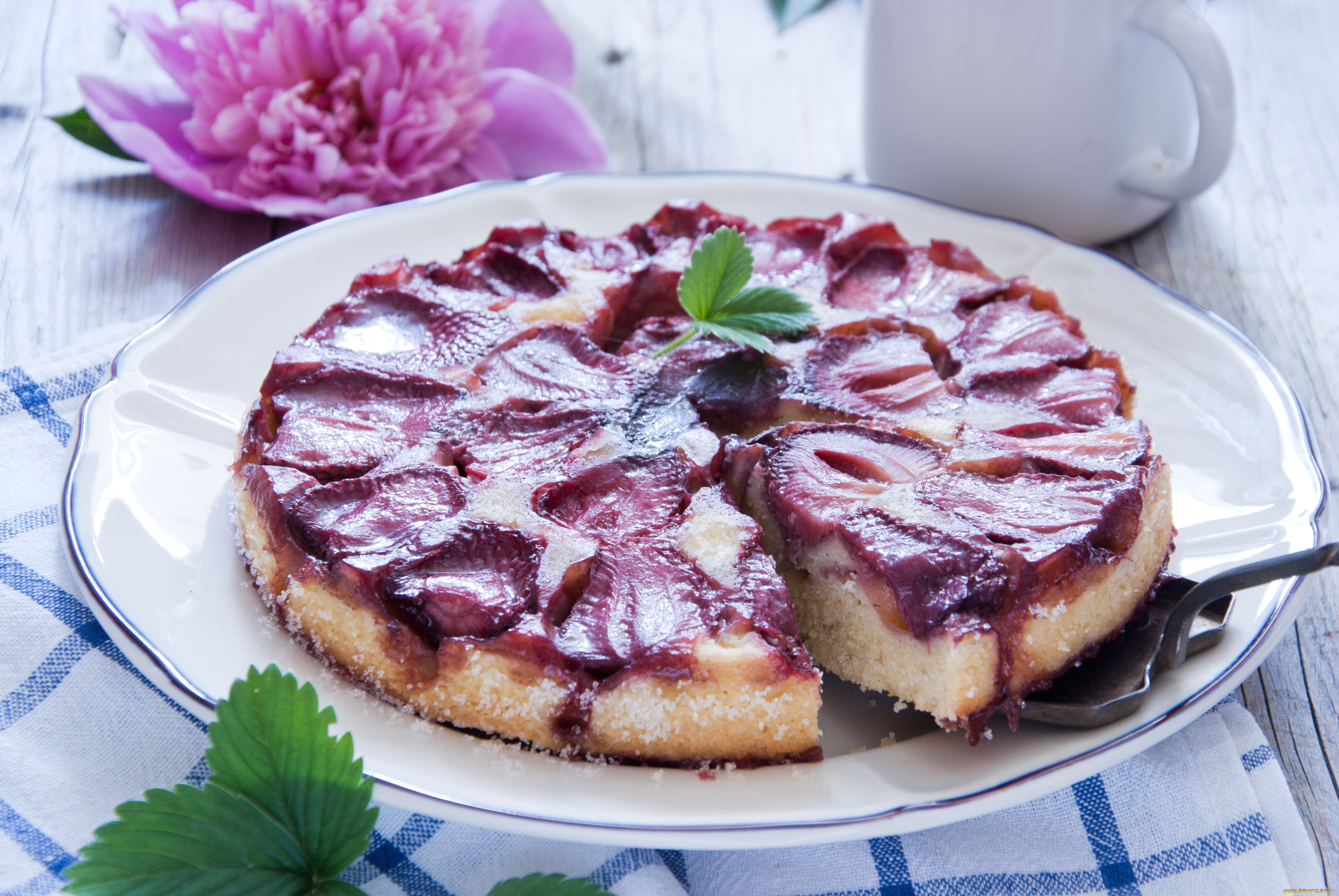 еда, пироги, клубника