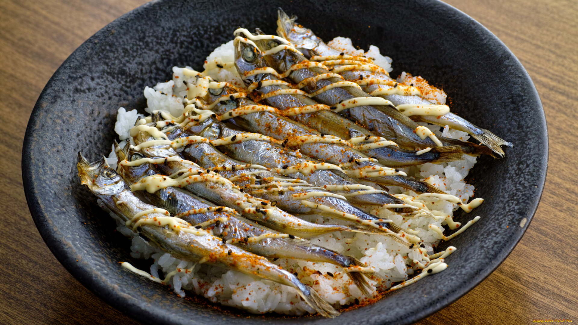 еда, рыбные, блюда, , с, морепродуктами, рис, рыба, специи