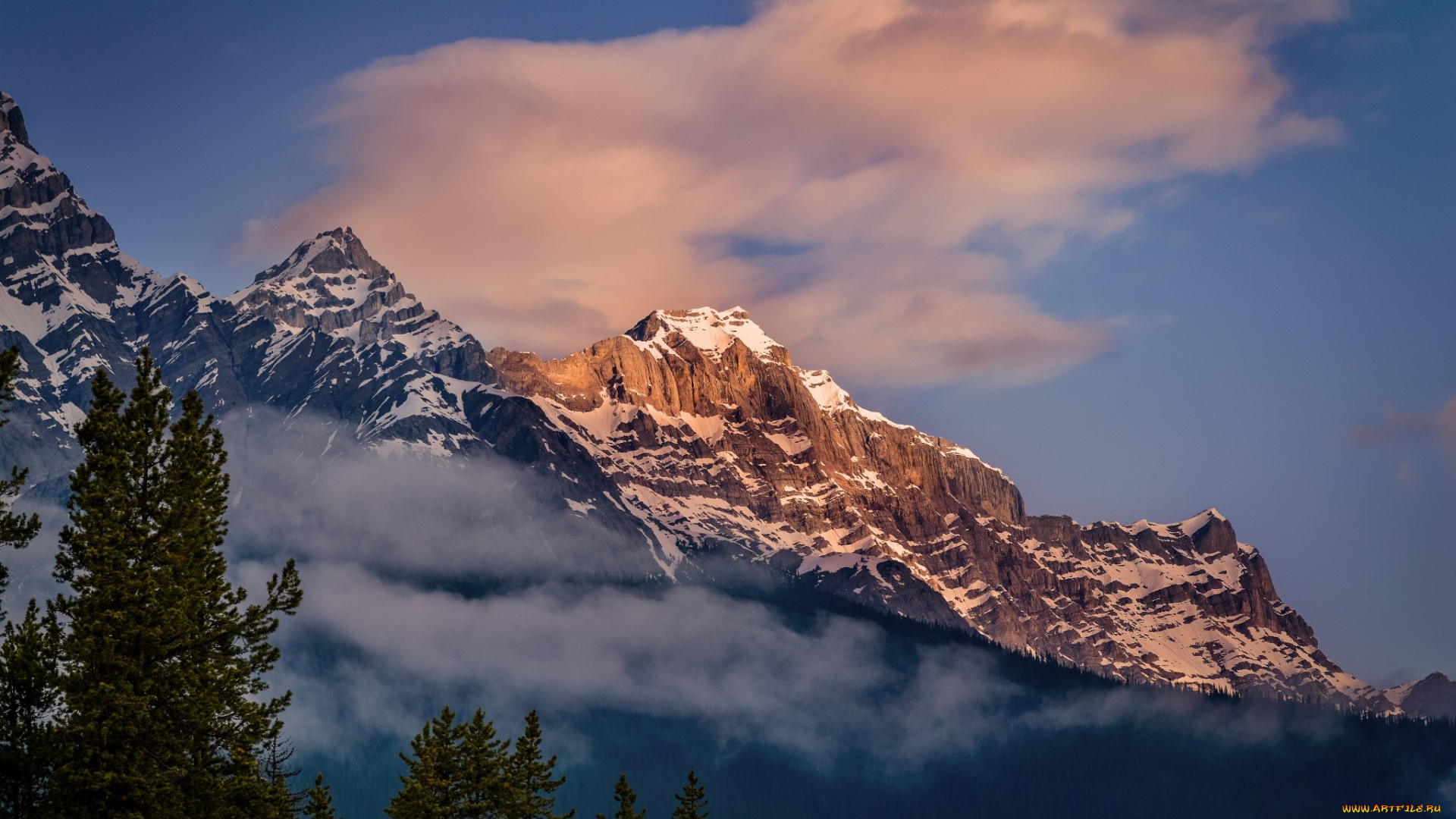 природа, горы, пейзаж, закат