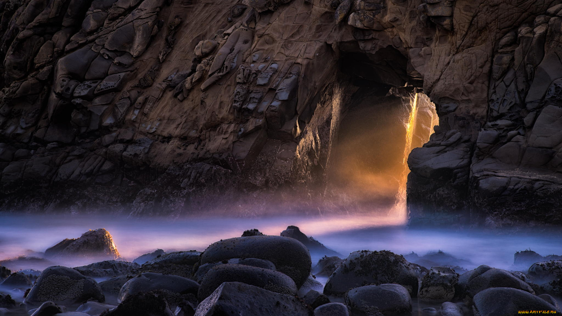 природа, побережье, скала, sunset, pacific, big, sur, california, камни, океан, pfeiffer, beach