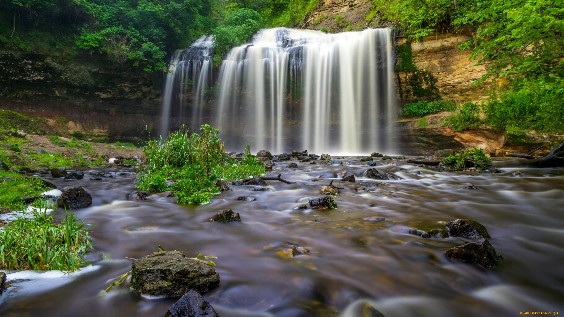природа, водопады, оцеола, osceola, creek, wisconsin, cascade, falls, ручей, каскад, водопад, висконсин