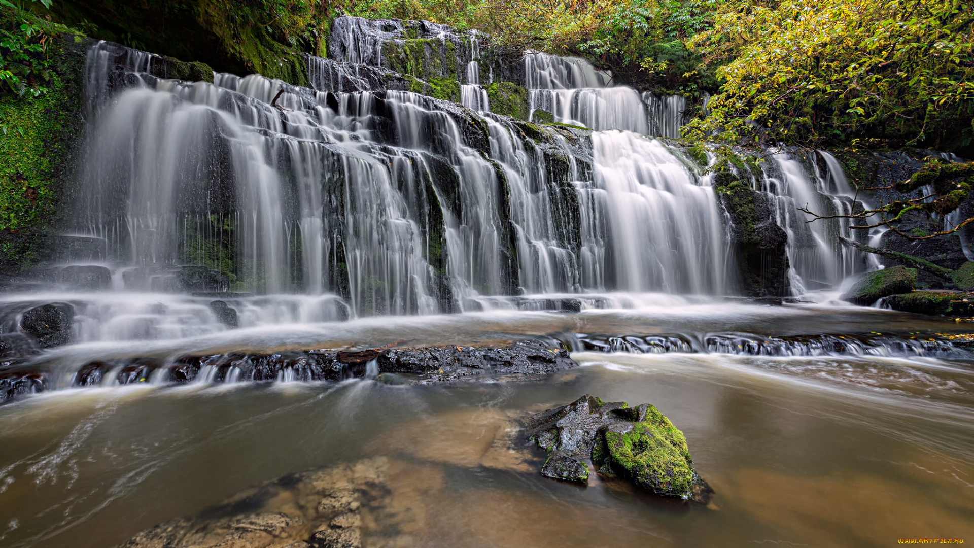 природа, водопады, река, водопад