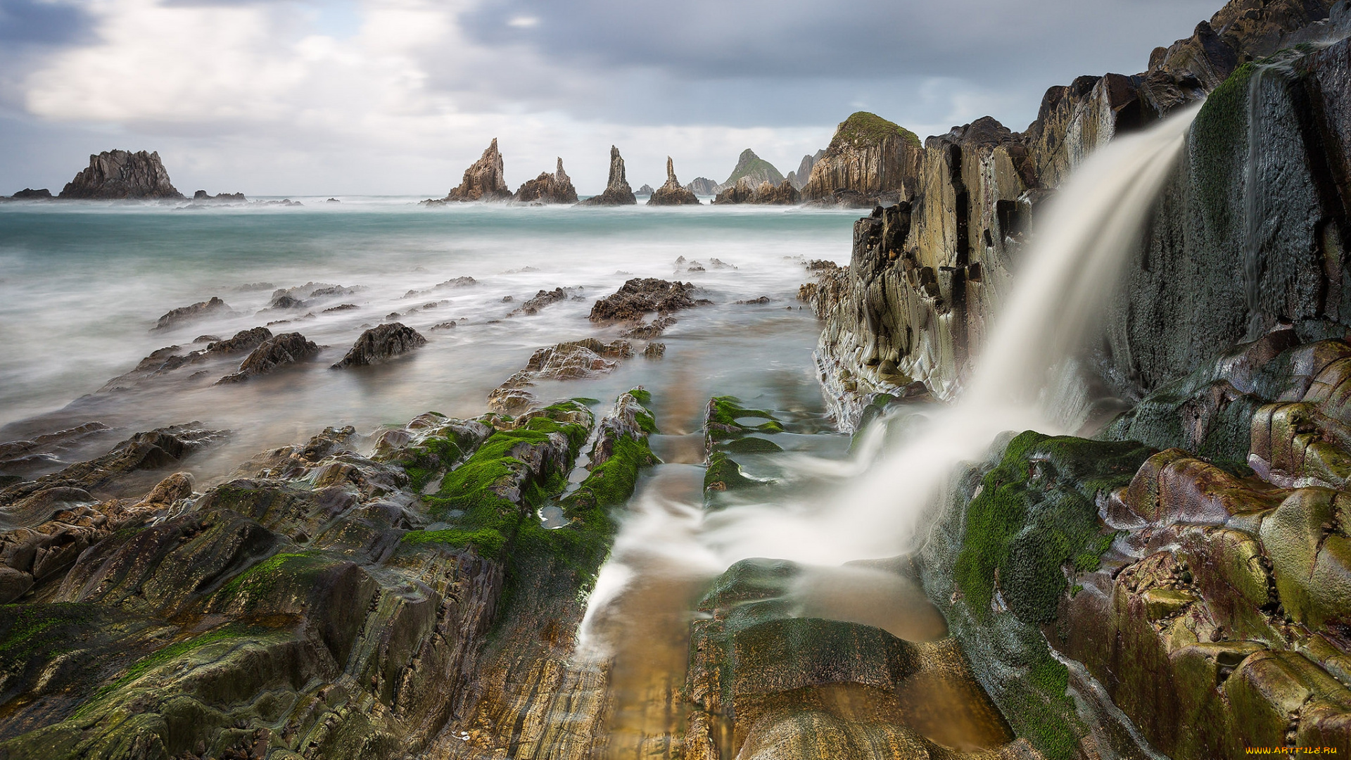 природа, водопады, река, водопад