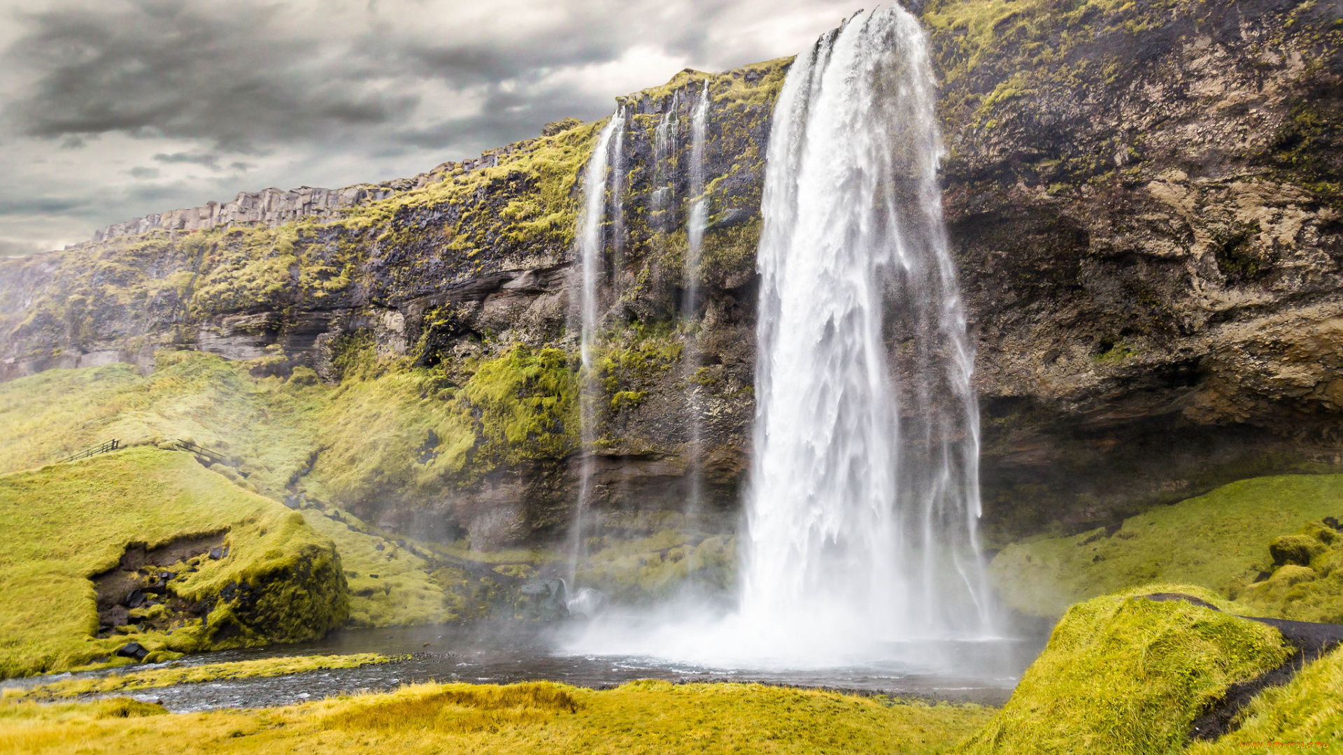 природа, водопады, водопад, скала