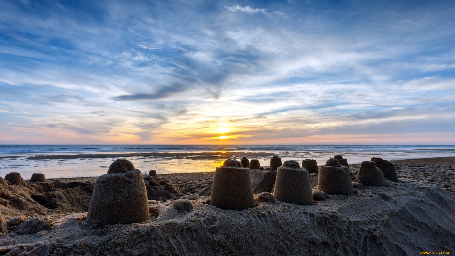 природа, восходы, закаты, песок, море, небо