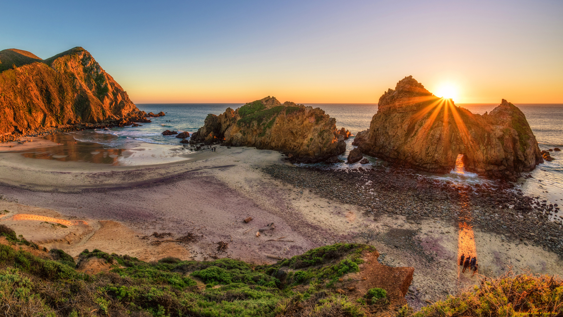 природа, восходы, закаты, побережье, рассвет