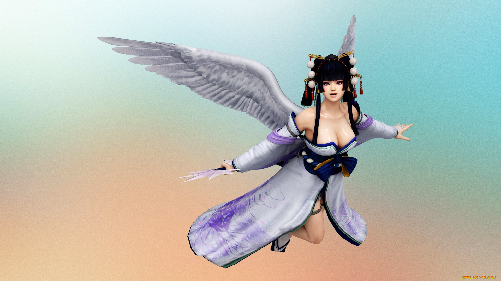 видео, игры, dead, or, alive, 5, девушка, взгляд, фон, ангел