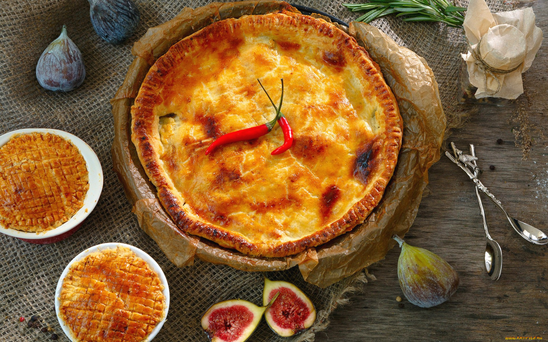 еда, пироги, пирог, выпечка, инжир, чили, перец