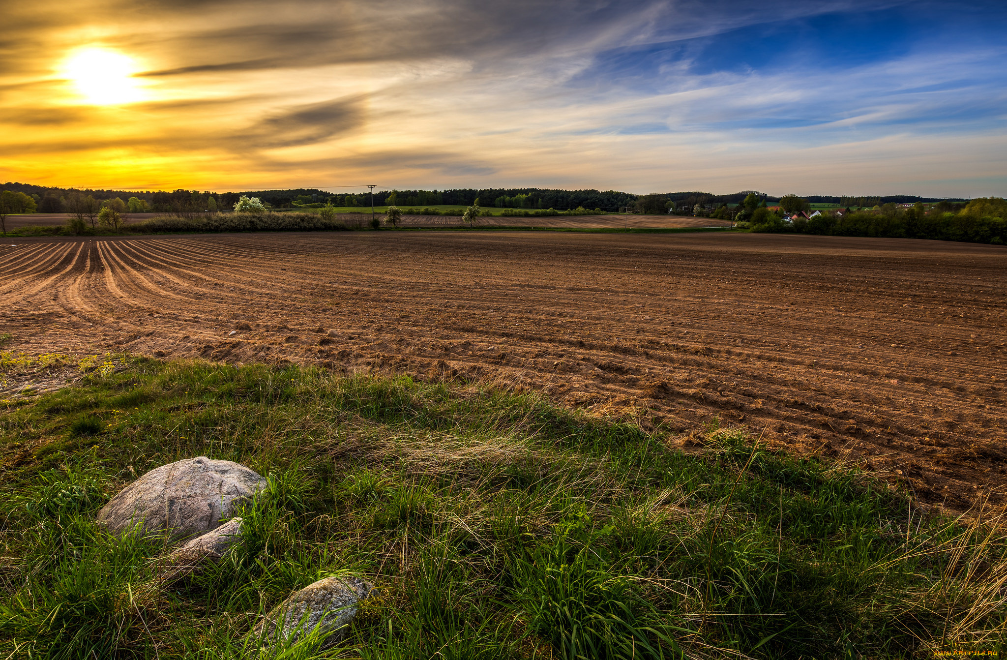 природа, восходы, закаты, поле, рассвет