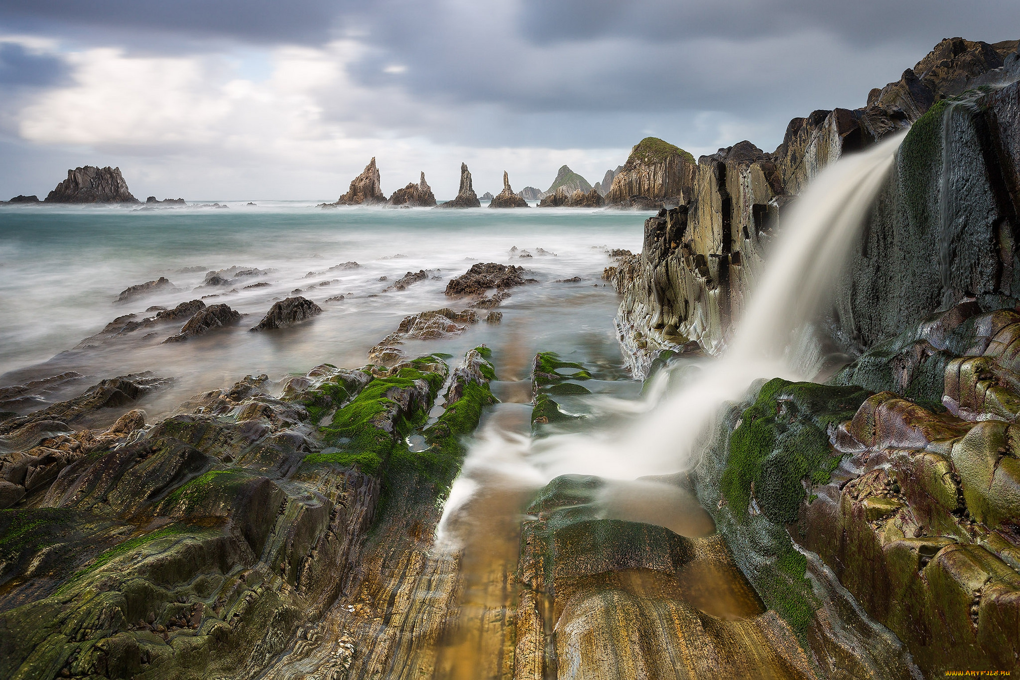 природа, водопады, река, водопад