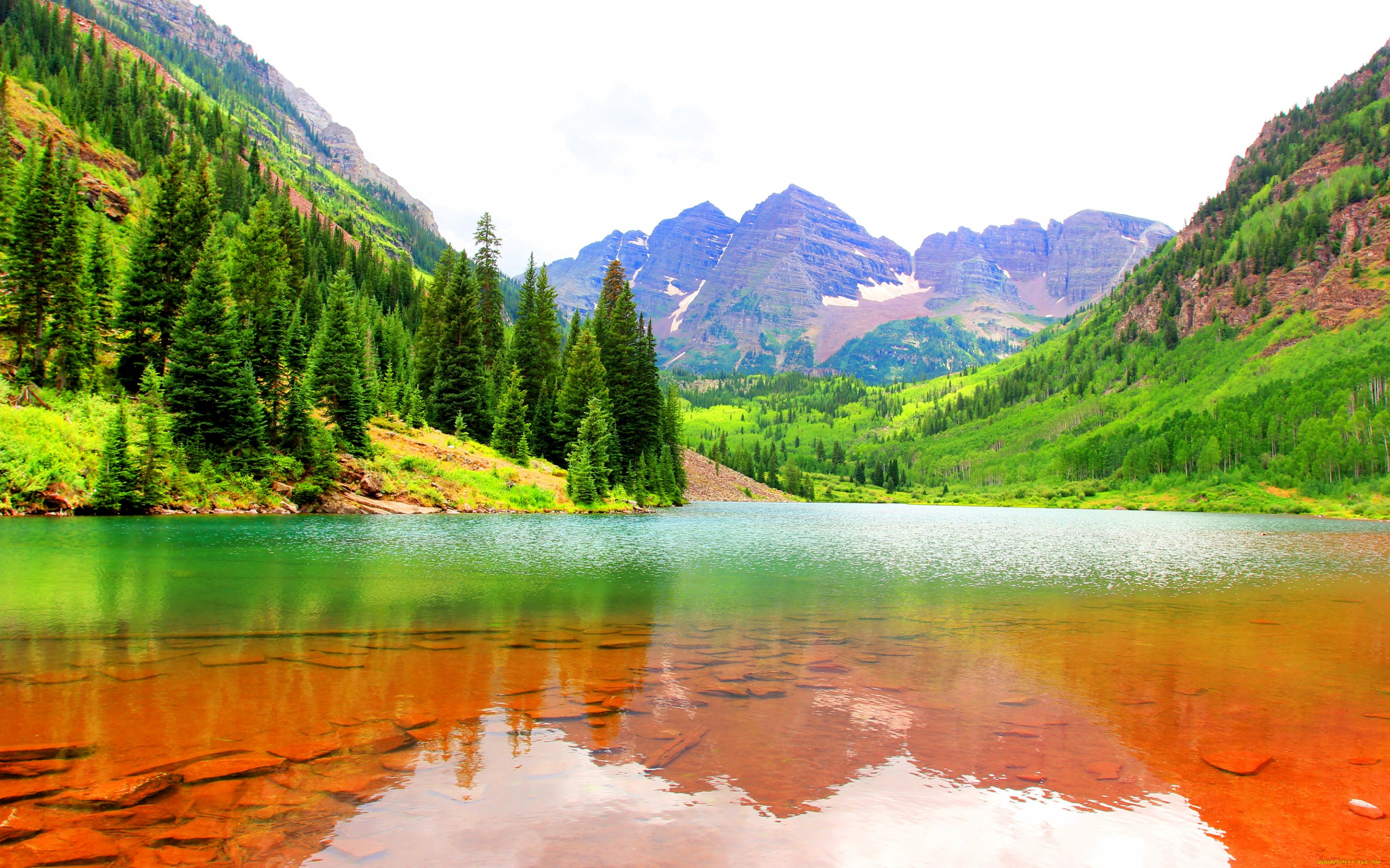 природа, реки, озера, скалы, горы, лес, дно, colorado, сша, озеро, камни, вода, ущелье, maroon, bells